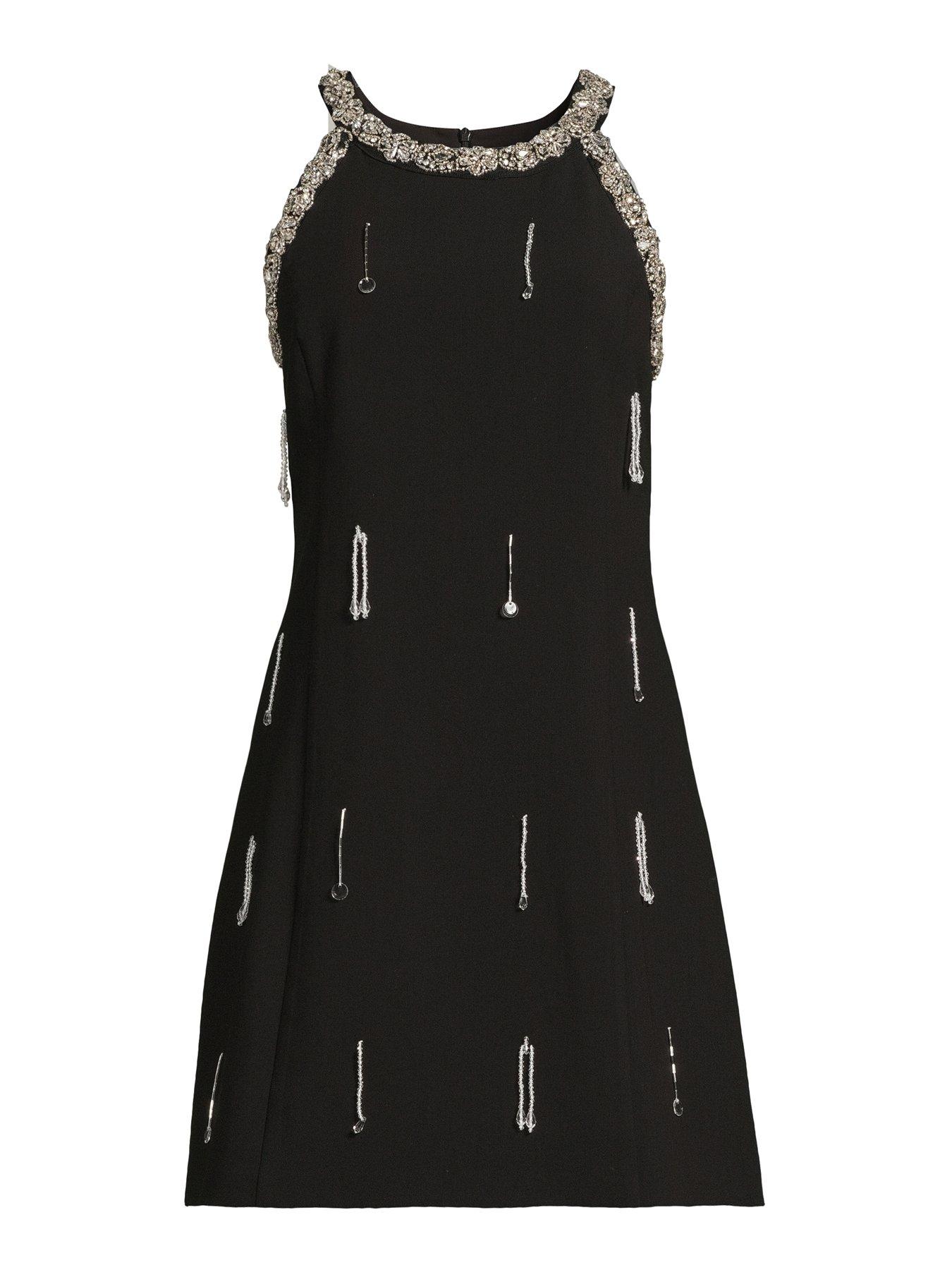 Image 6 of 6 of The Very Collection High Neck Halter Embellished Mini Dress - Black