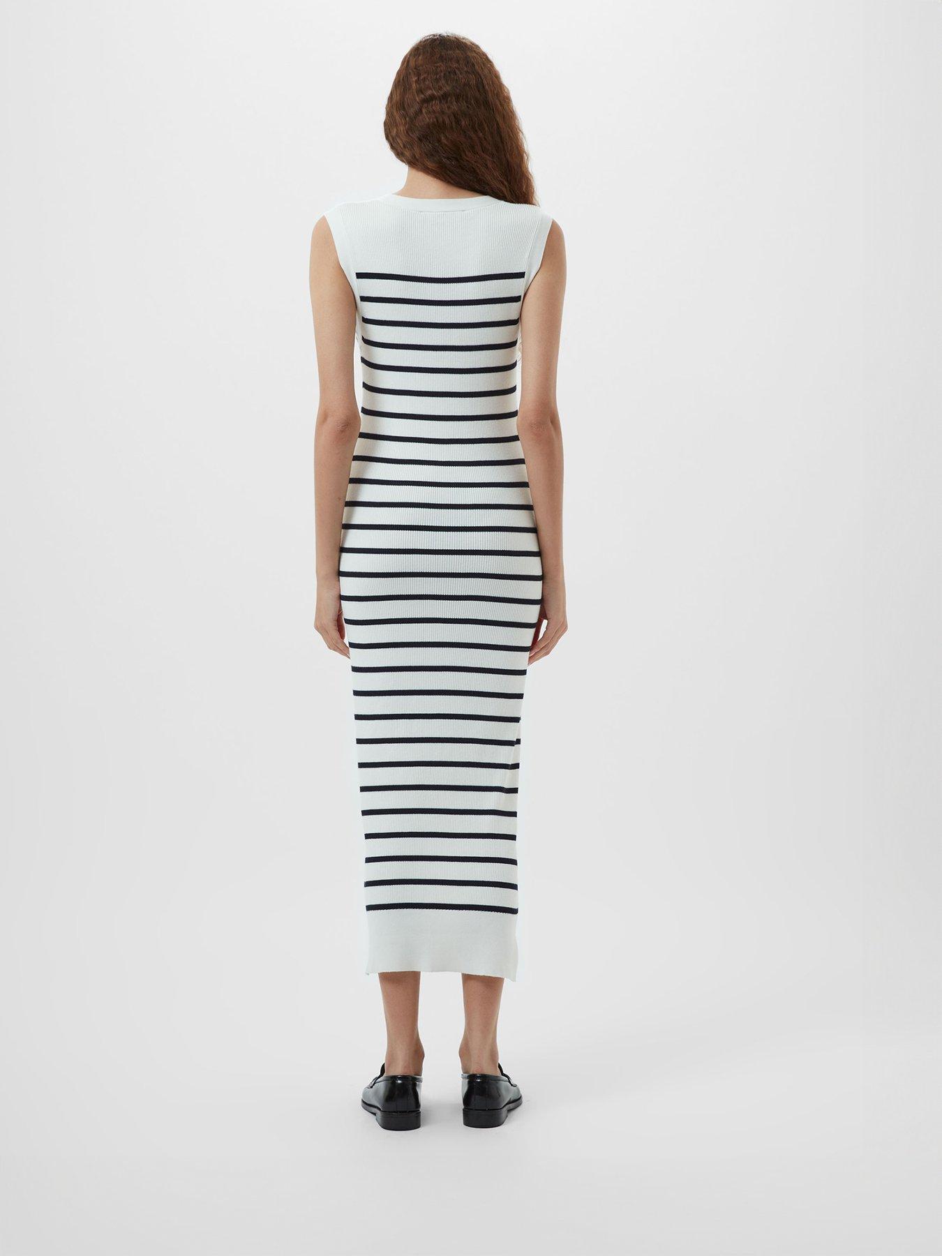 strapless open back dress Cutaway Ribbed Midi Dress