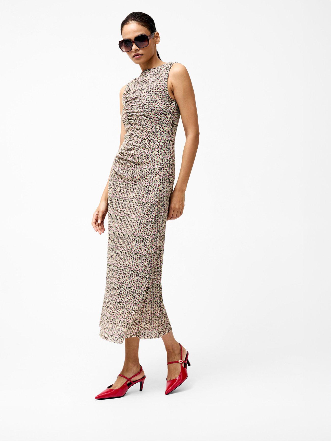 Image 5 of 5 of French Connection Ruched Printed Sleeveless Floaty Midi Dress