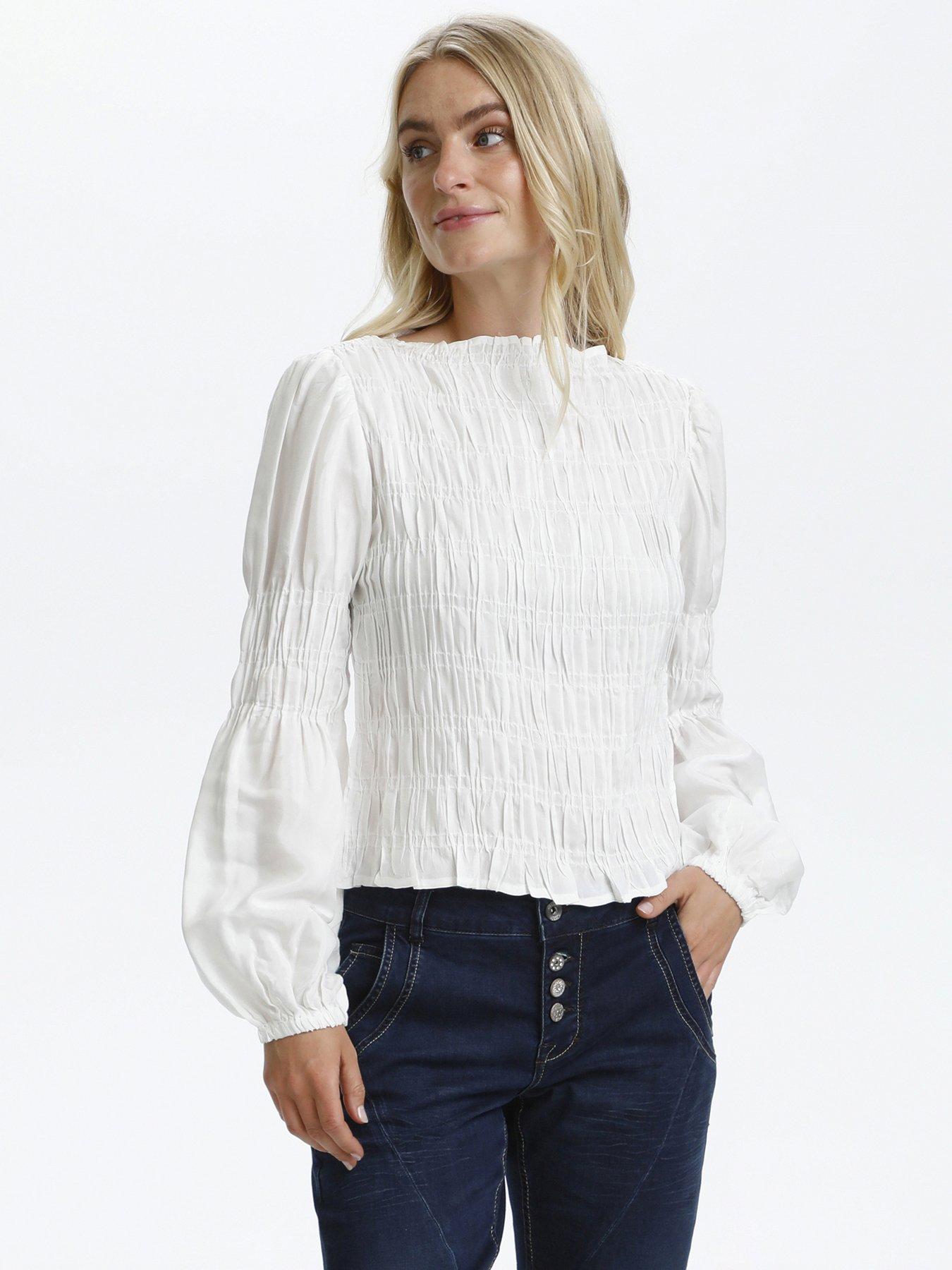 undefined Henva Smock Blouse - White