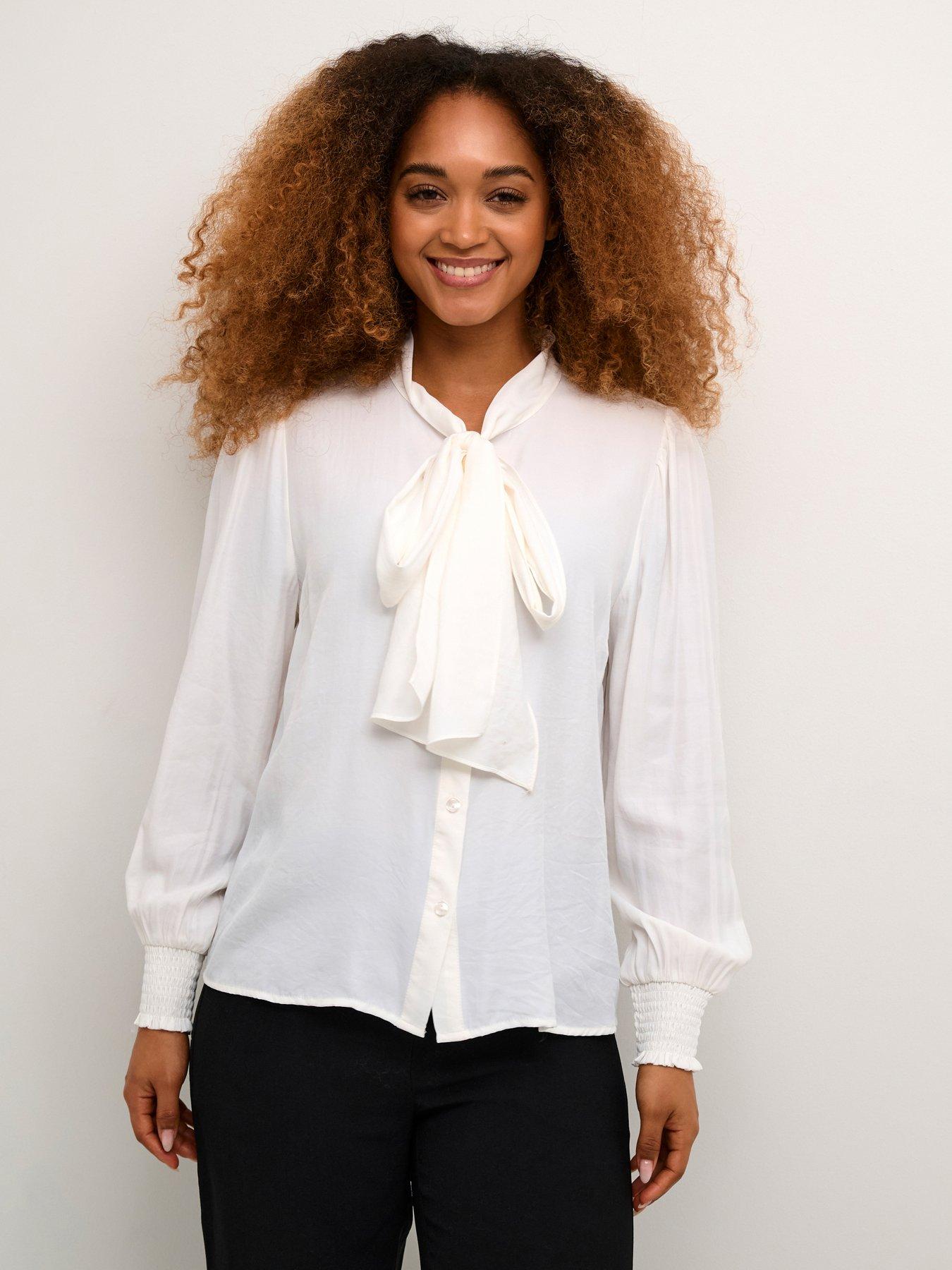 undefined Nola Pussybow Shirt - White