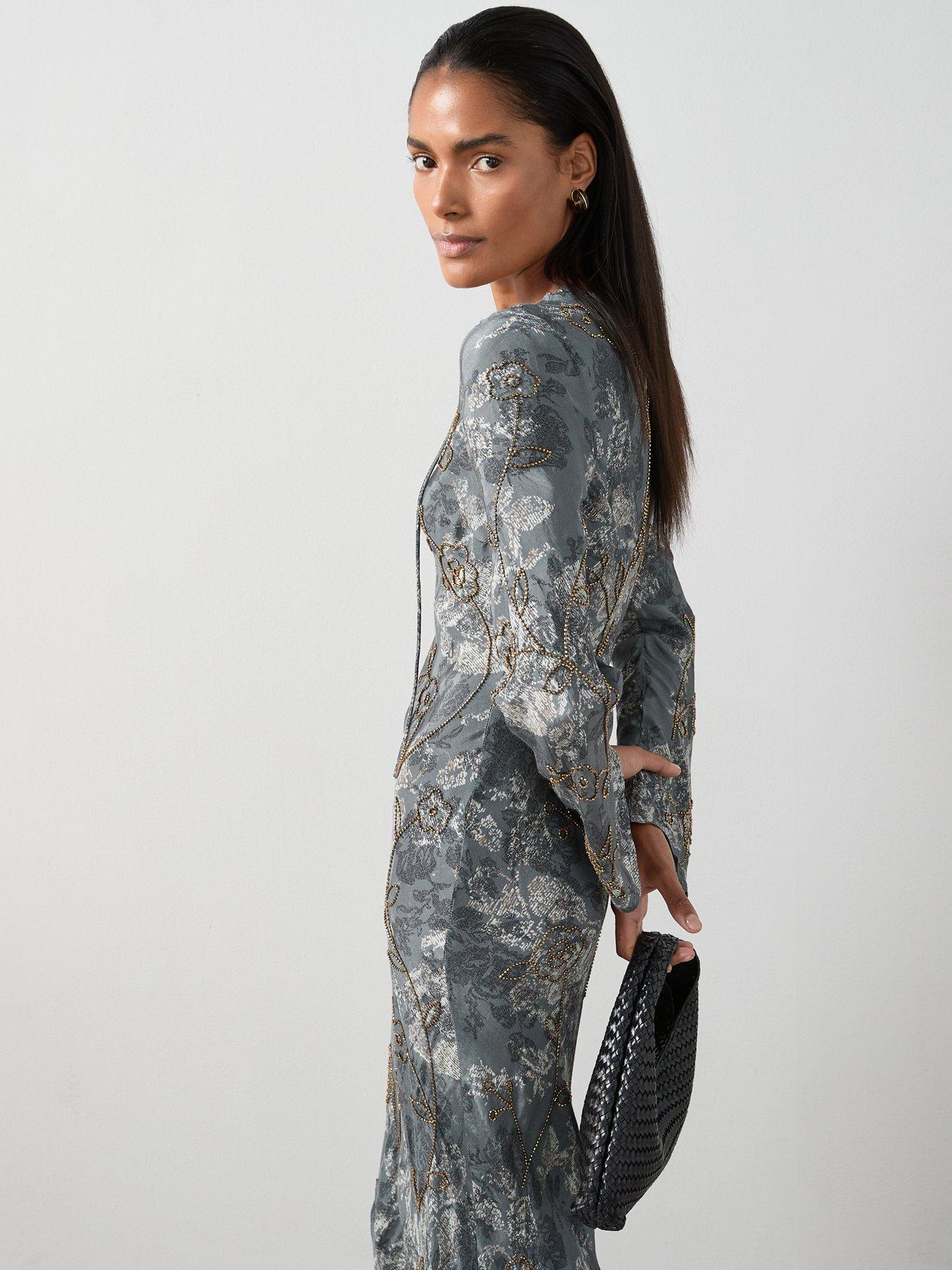 Image 5 of 6 of The Very Collection Embellished Lattice Front Maxi Dress - Print