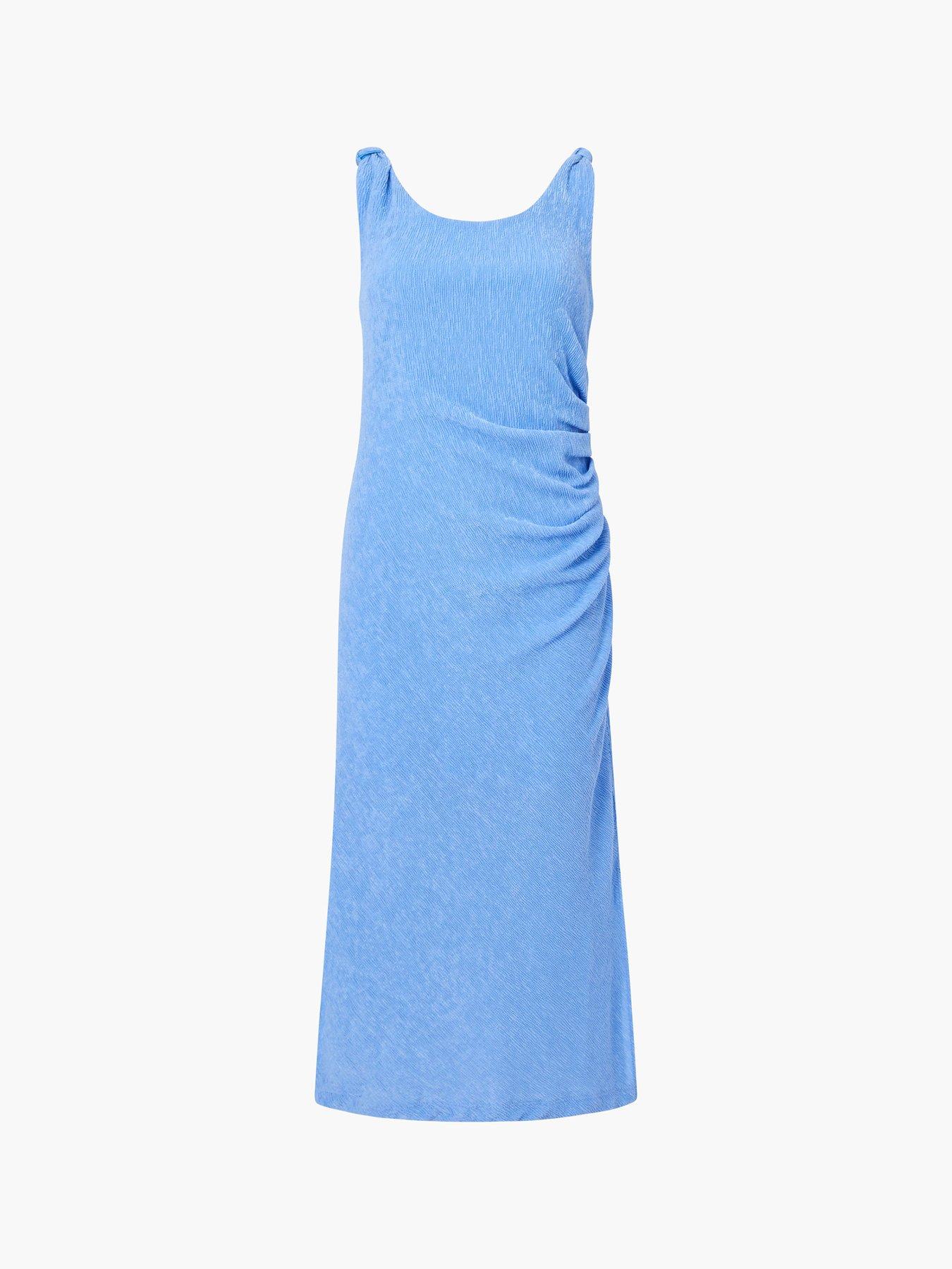 Image 6 of 6 of French Connection Crinkle Knot Strap Ruched Midi Dress
