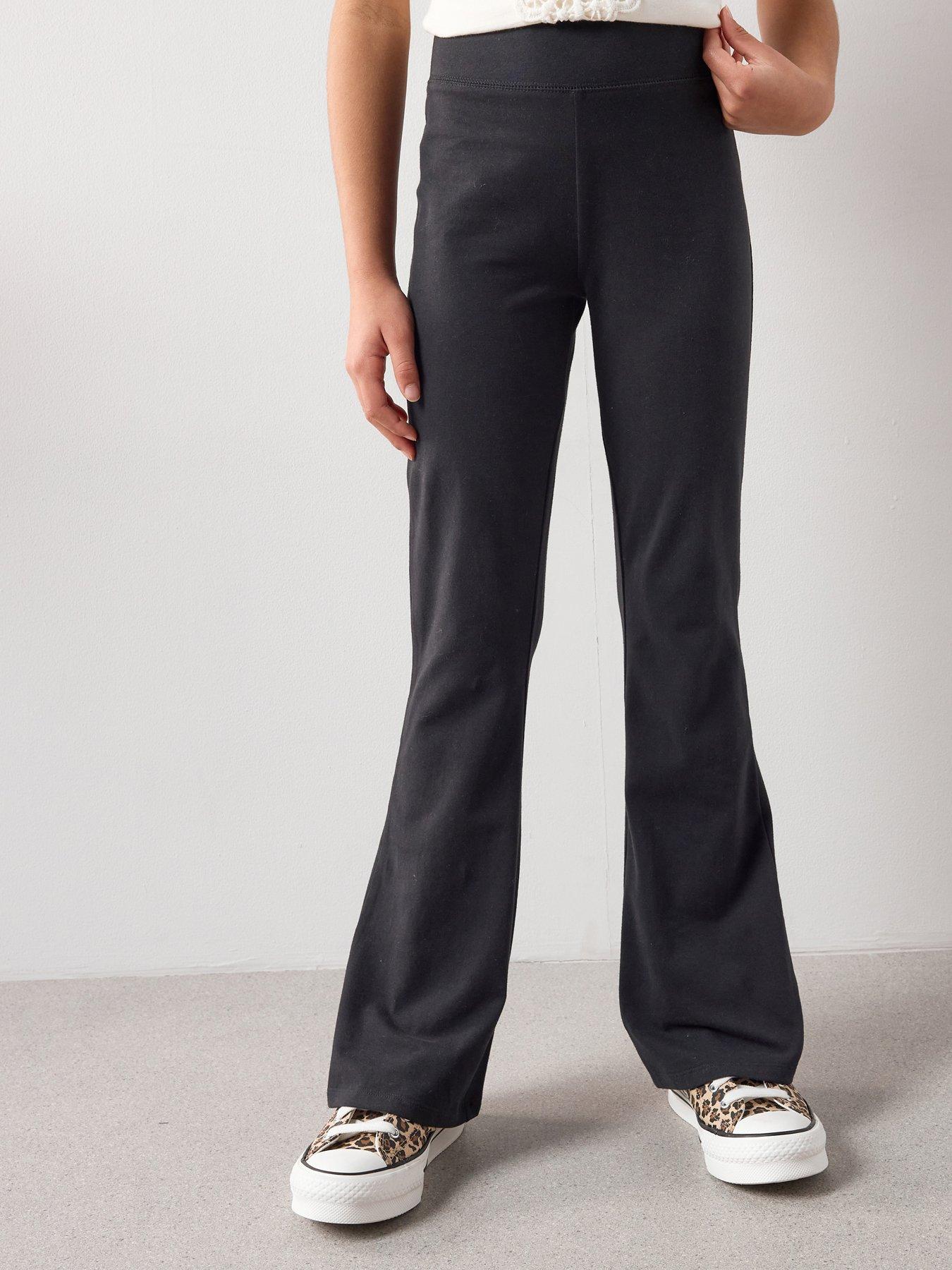 V by Very Girls Flare Cotton Leggings - Black