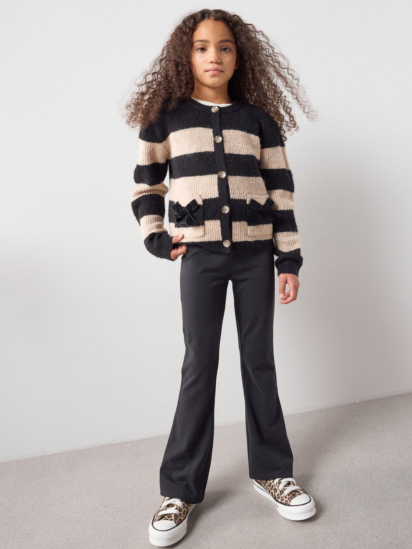 Image 3 of 7 of The Very Collection Girls Flare Cotton Basic Leggings - Black
