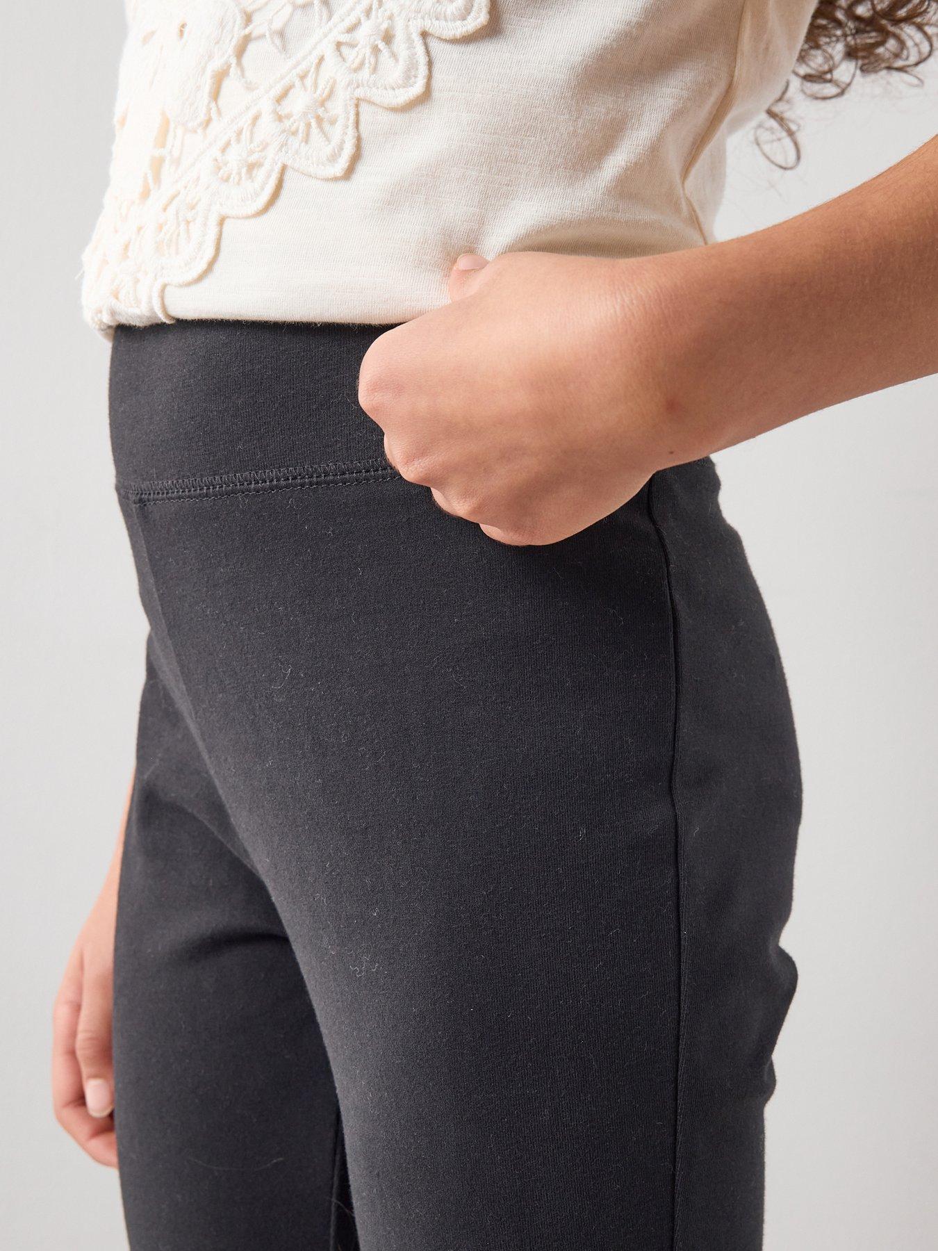 Image 4 of 7 of The Very Collection Girls Flare Cotton Basic Leggings - Black