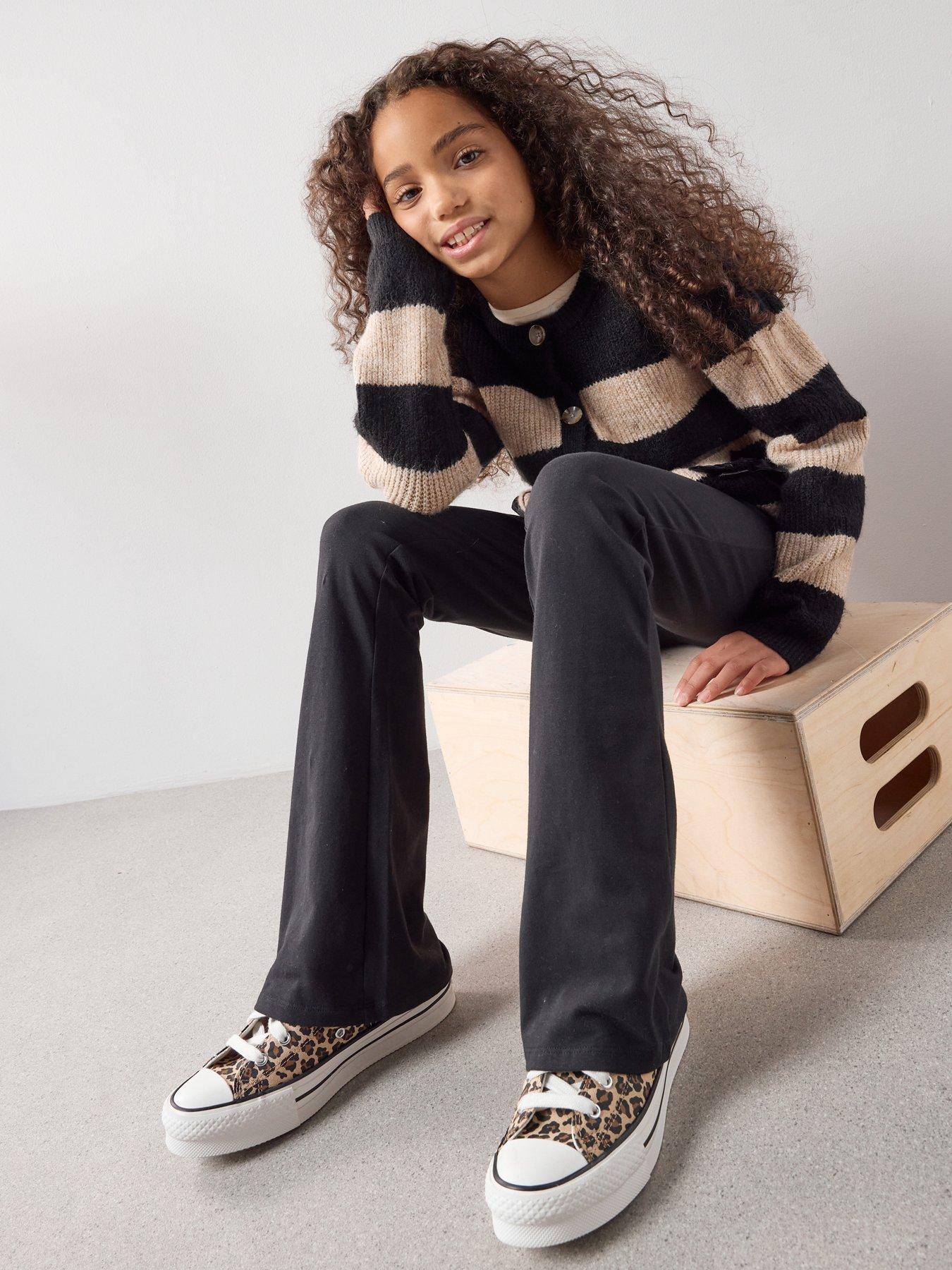 Image 5 of 7 of The Very Collection Girls Flare Cotton Basic Leggings - Black
