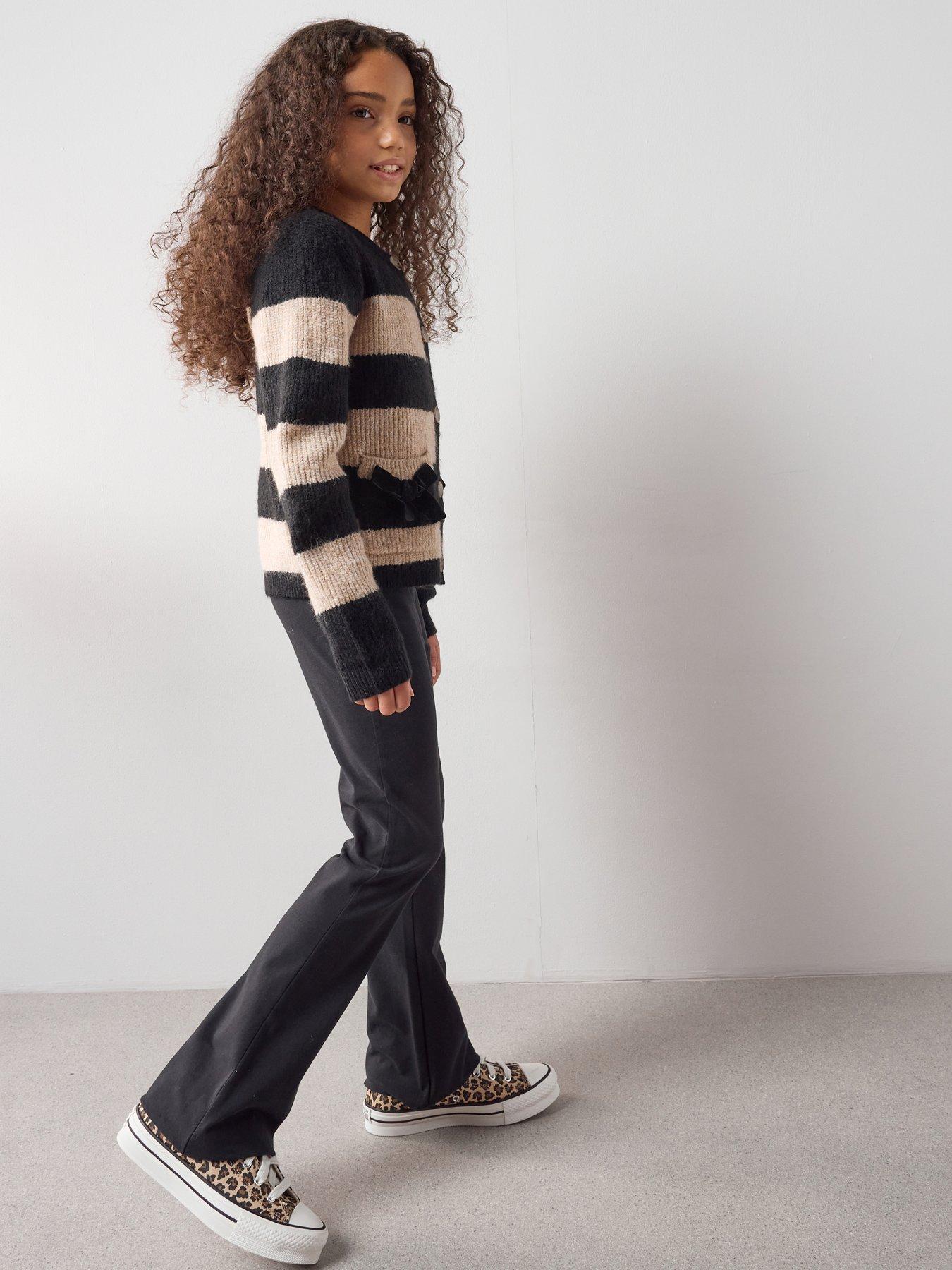 Image 6 of 7 of The Very Collection Girls Flare Cotton Basic Leggings - Black