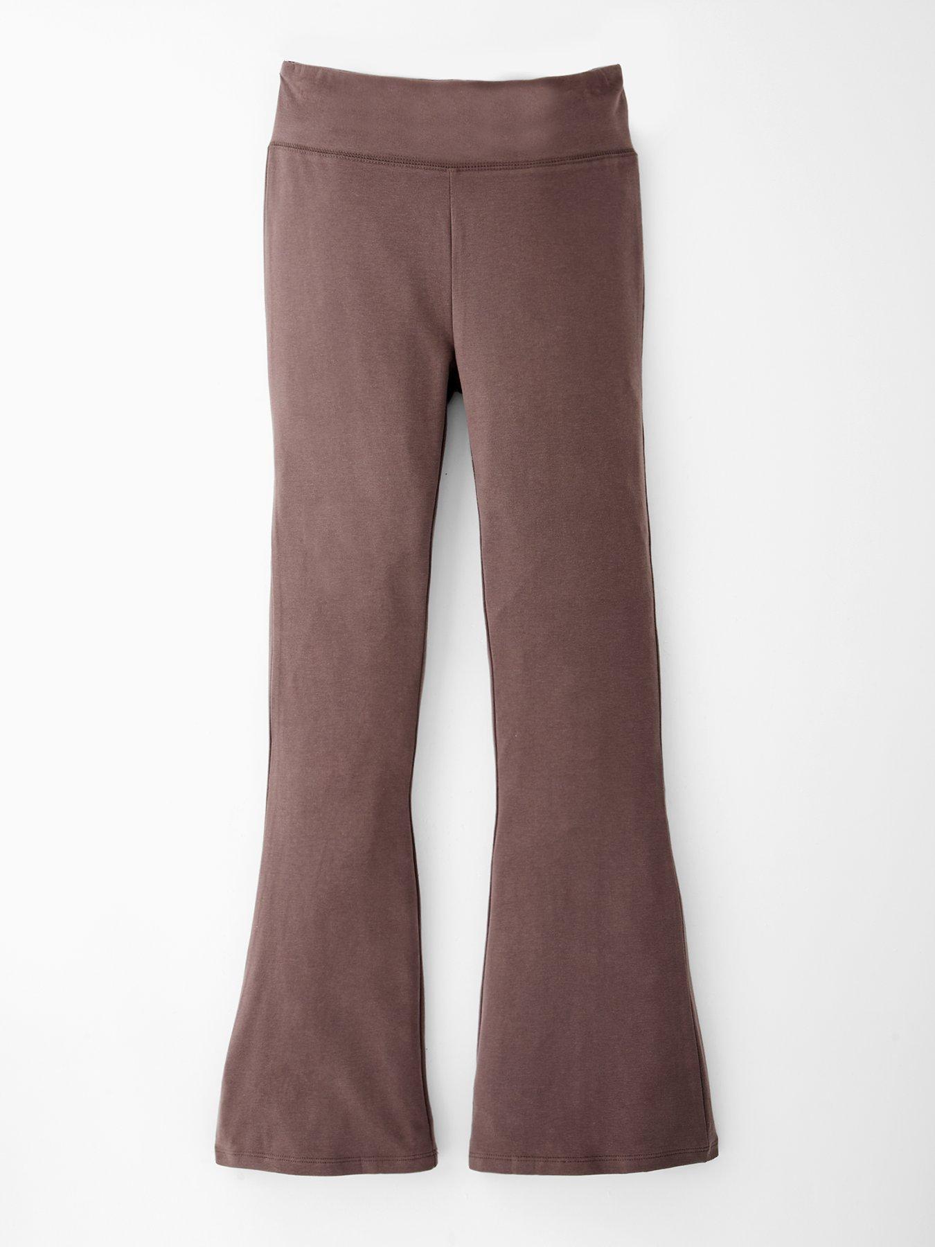 undefined Girls Flare Cotton Leggings - Dark Grey