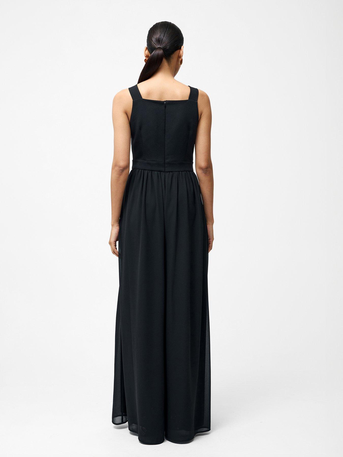 Image 2 of 6 of French Connection Sleeveless Wide Leg Sheer Jumpsuit