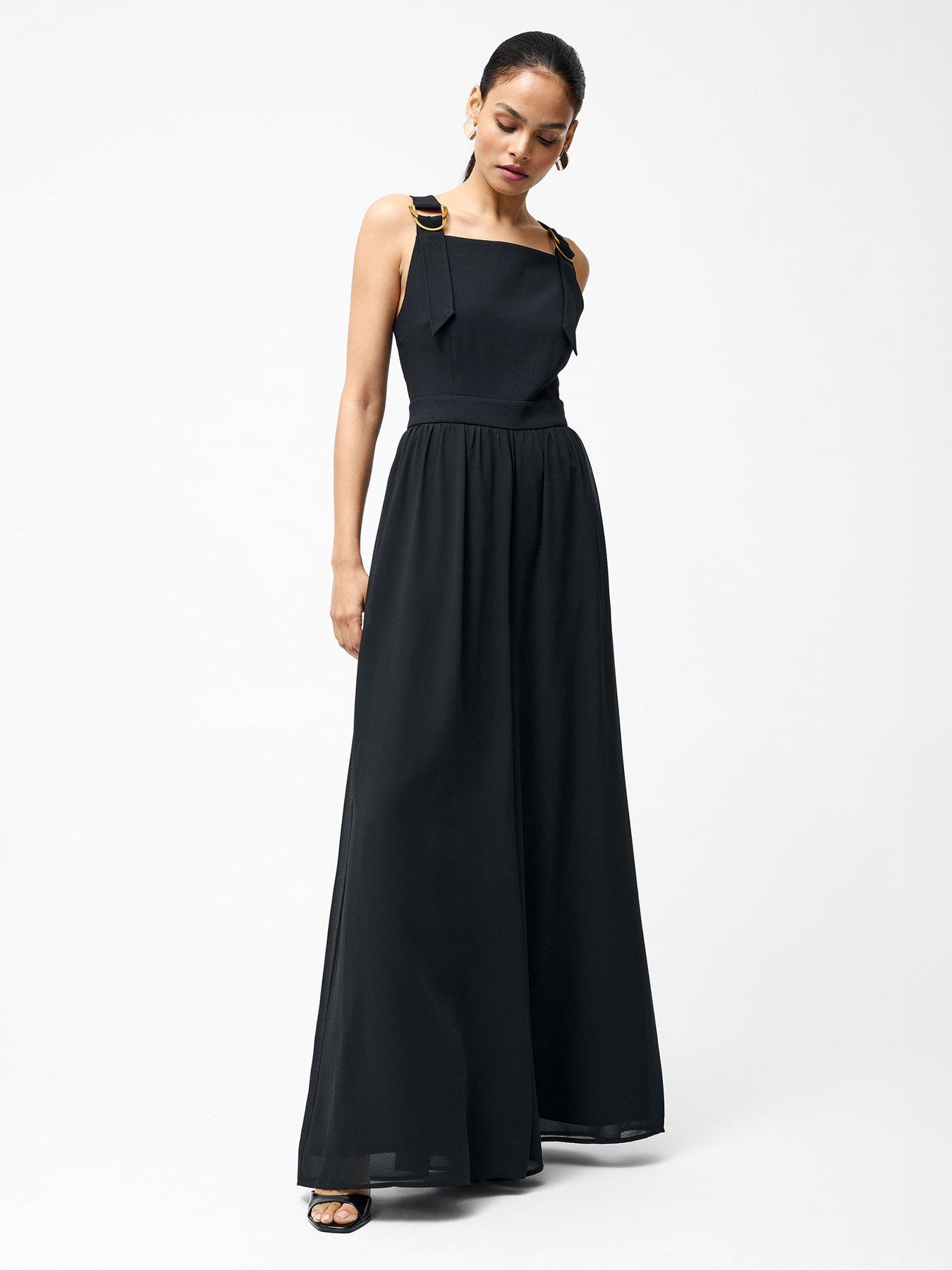 Image 3 of 6 of French Connection Sleeveless Wide Leg Sheer Jumpsuit