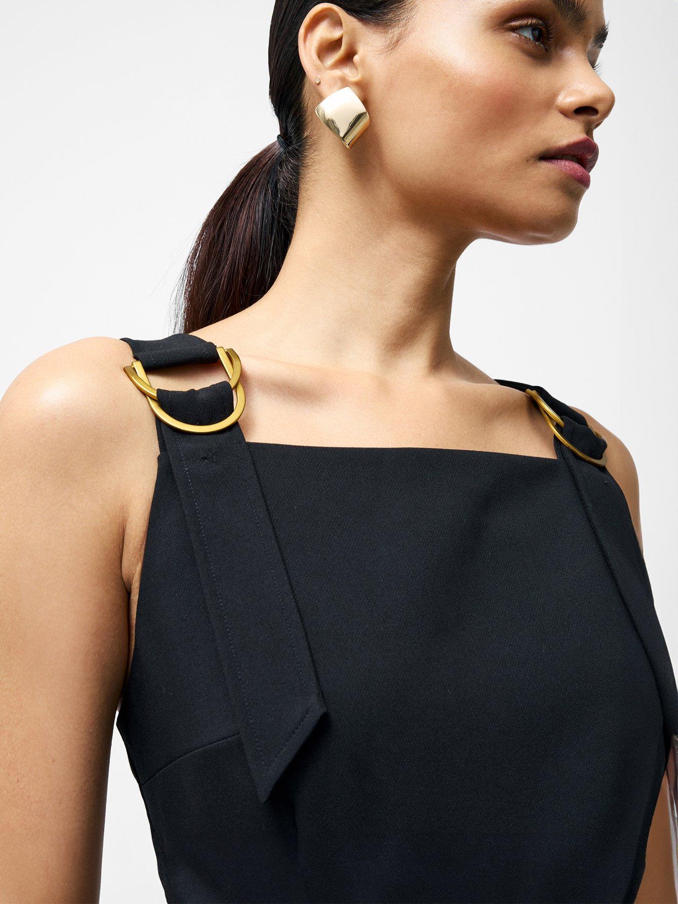 Image 5 of 6 of French Connection Sleeveless Wide Leg Sheer Jumpsuit