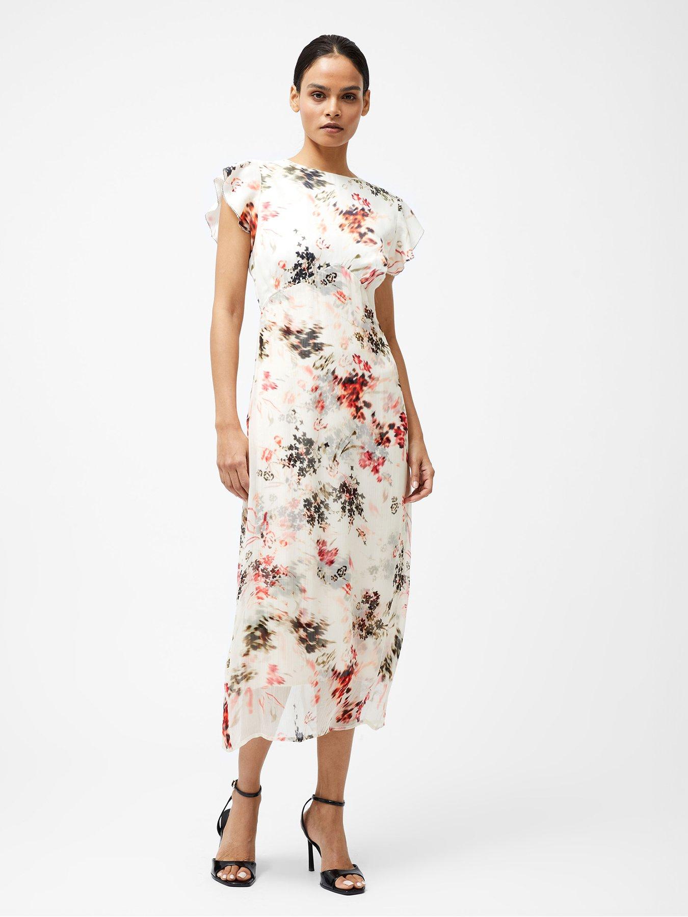 Frances Lace Sleeve Floral Midi Dress main image 1