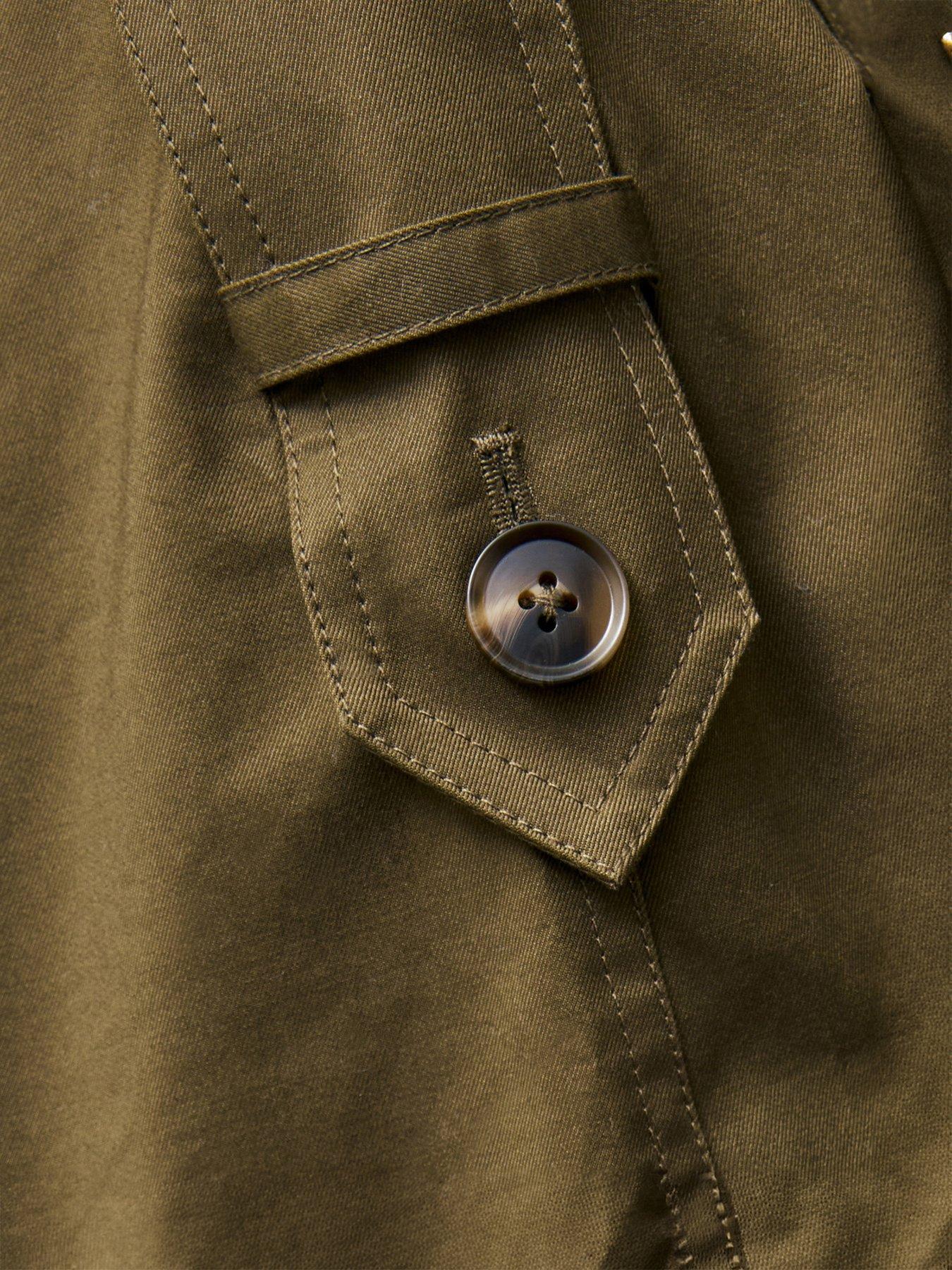 Image 5 of 6 of French Connection Cotton Blend Cropped Boxy Trench Coat