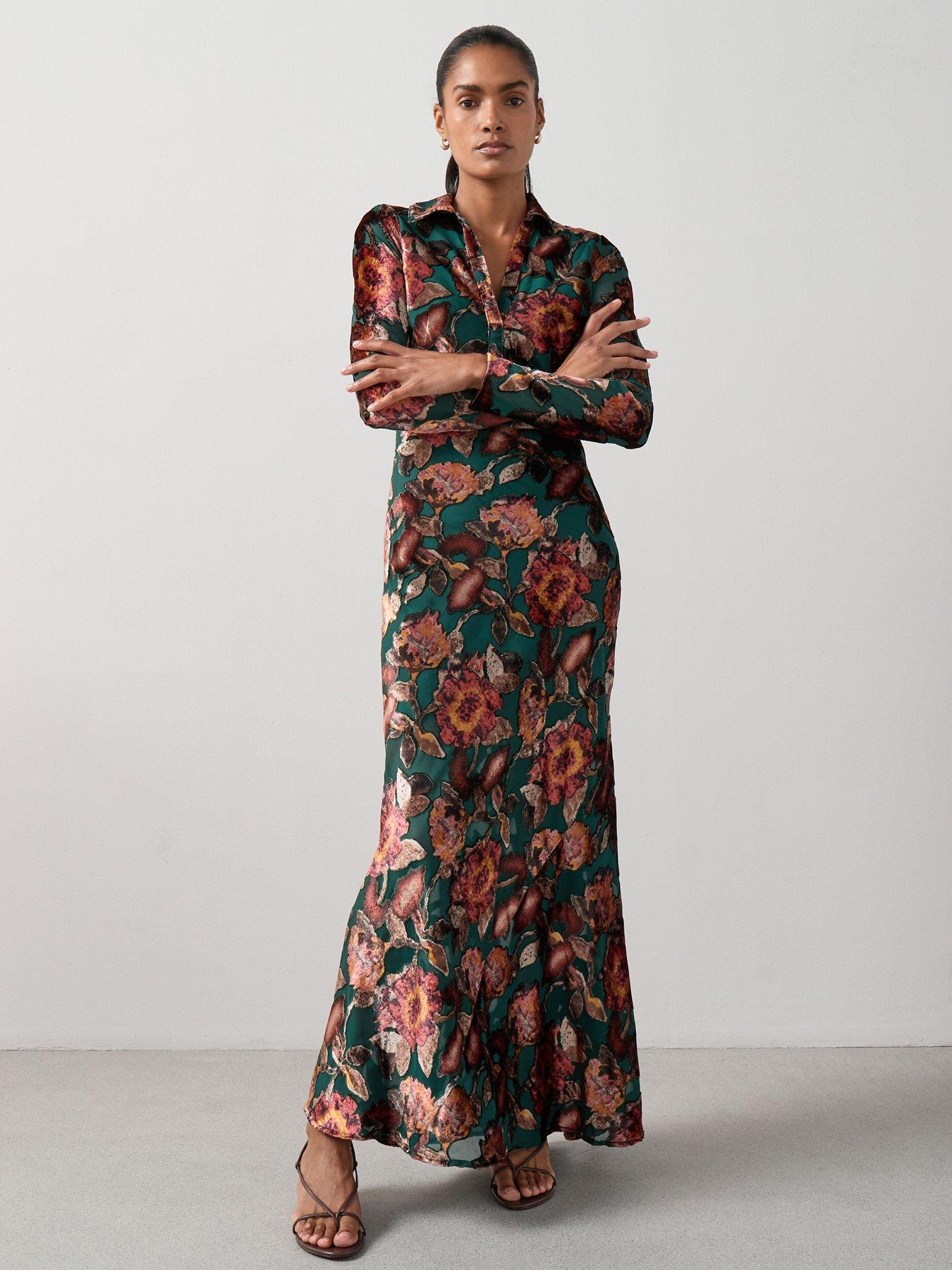 Image 1 of 7 of The Very Collection Floral Burn Out Maxi Dress