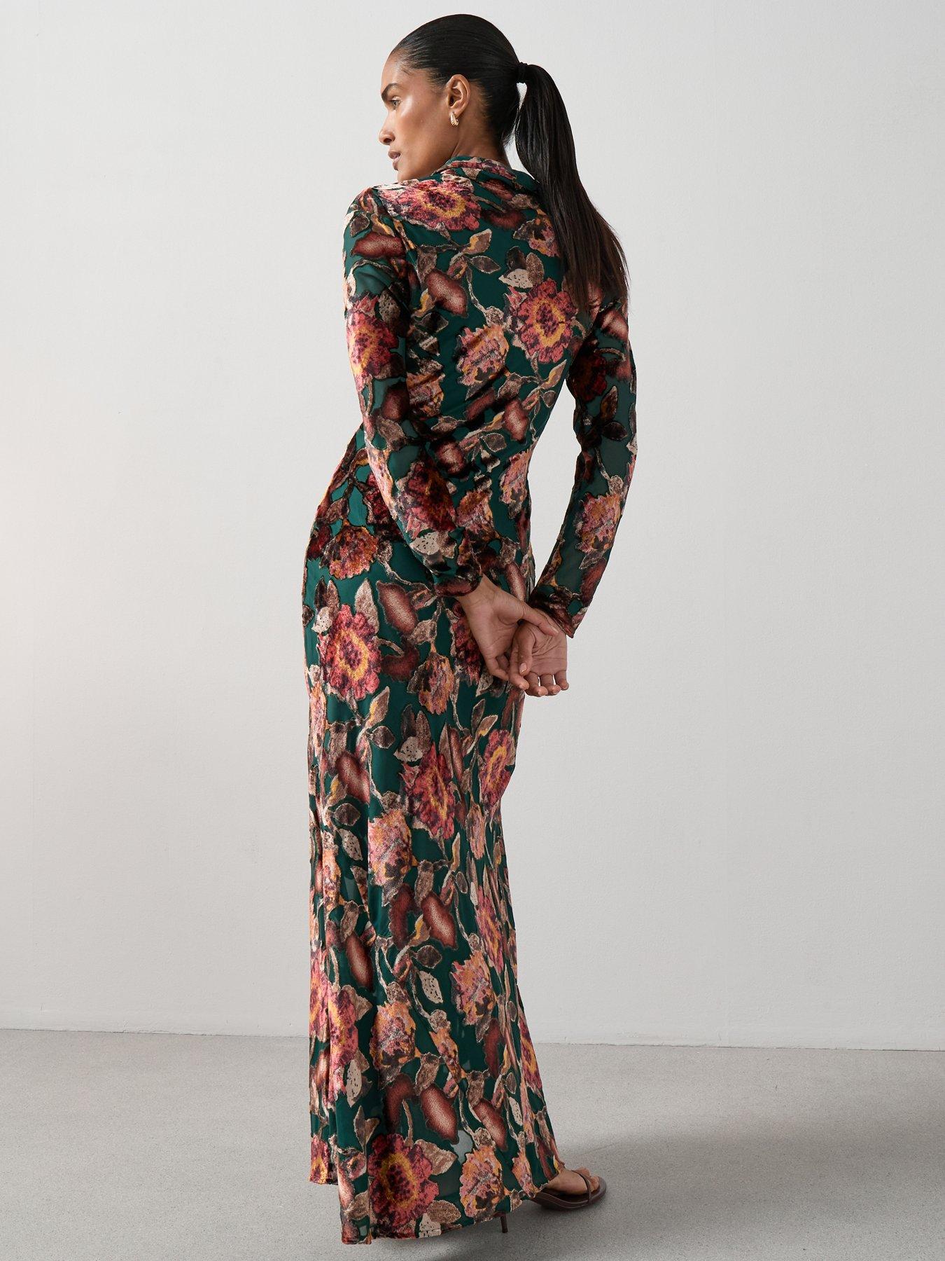 Image 2 of 7 of The Very Collection Floral Burn Out Maxi Dress