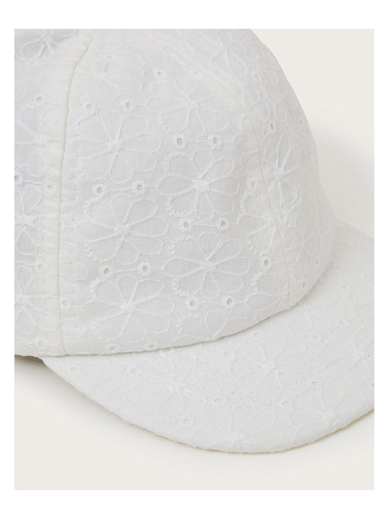 Image 3 of 3 of Monsoon Baby Girls Broderie Bow Cap - White