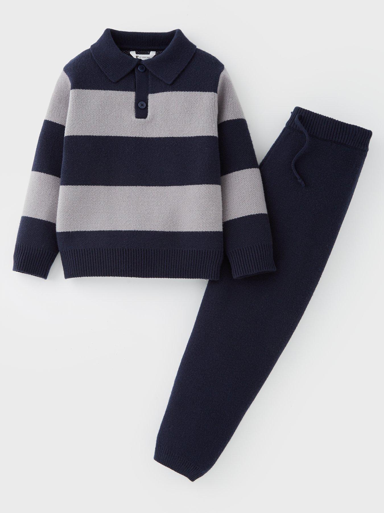 undefined Boys Knitted Hoodie And Joggers Set - Multi