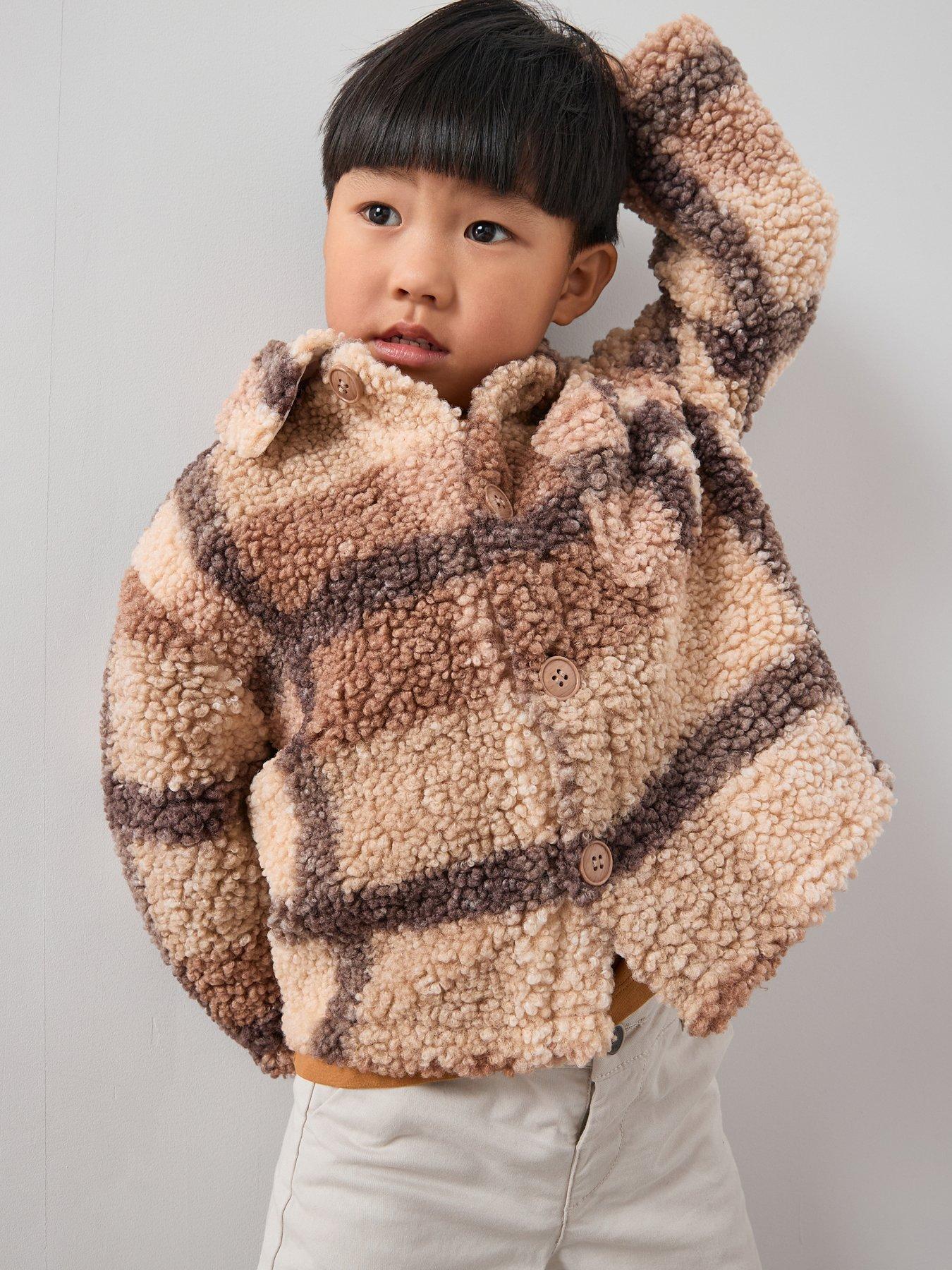 the-very-collection-boys-checked-borg-button-up-jacket-brown