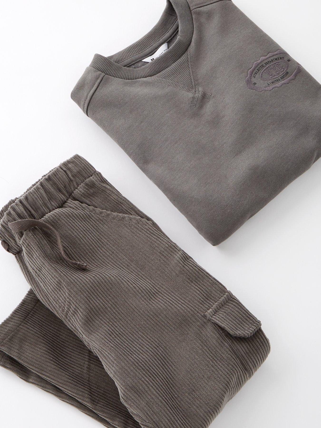 Image 4 of 4 of Mini V by Very Boys Drop Shoulder Nyc Sweatshirt And Cord Trousers Set - Multi