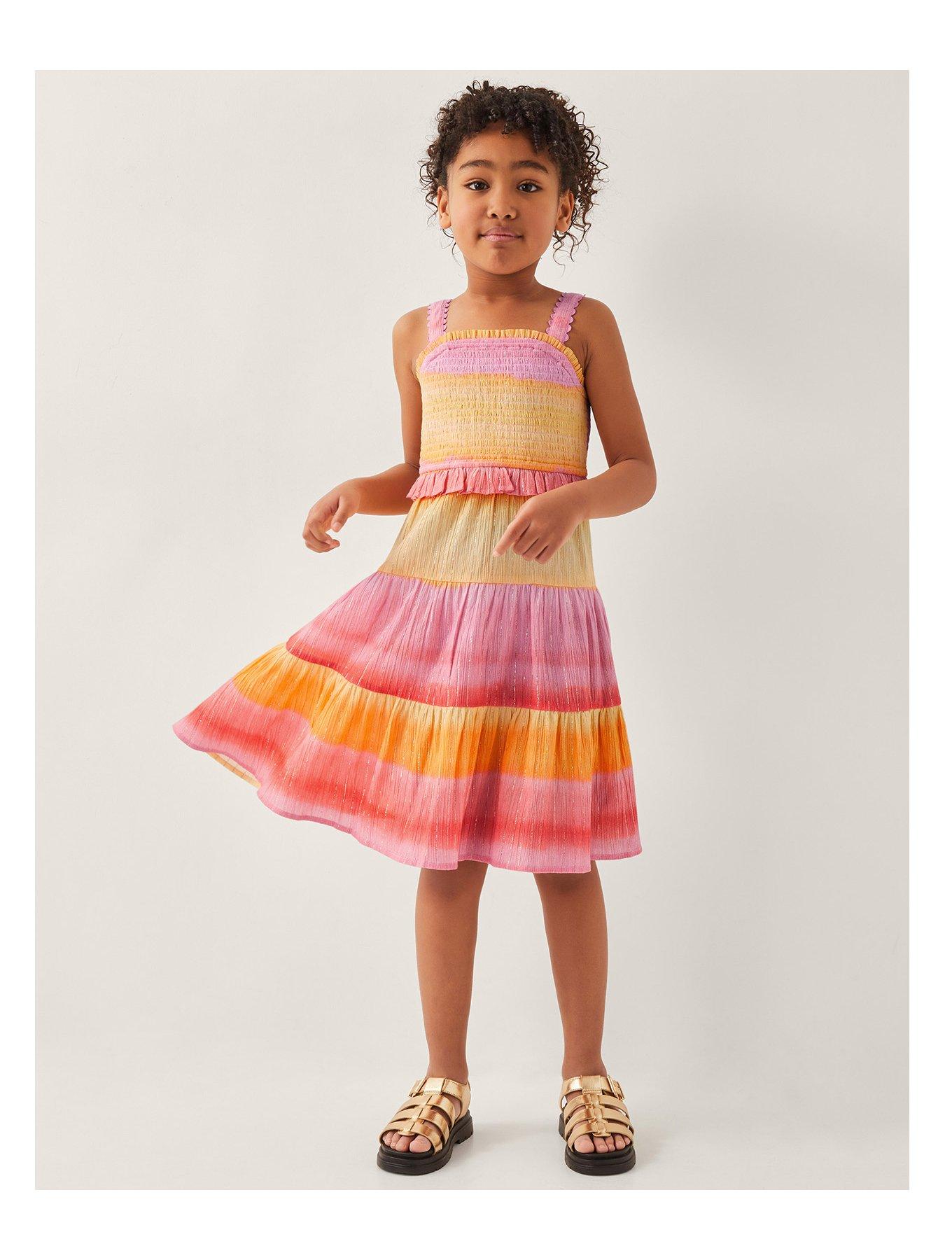 undefined Girls Ombre Sleeveless Tiered Dress - Pink