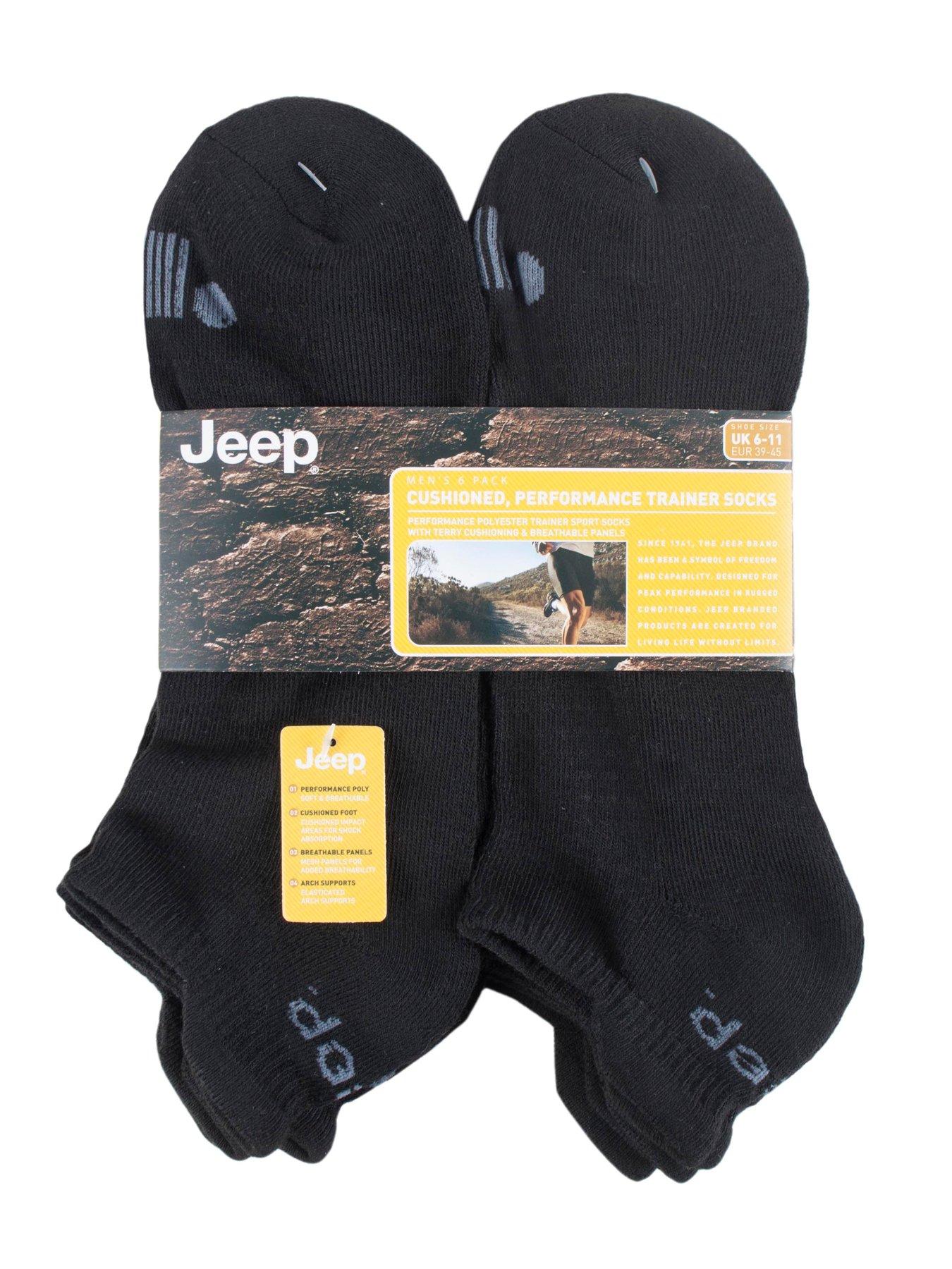 Image 2 of 2 of Sockshop Jeep Performance Trainer Socks 6 Pack - Black
