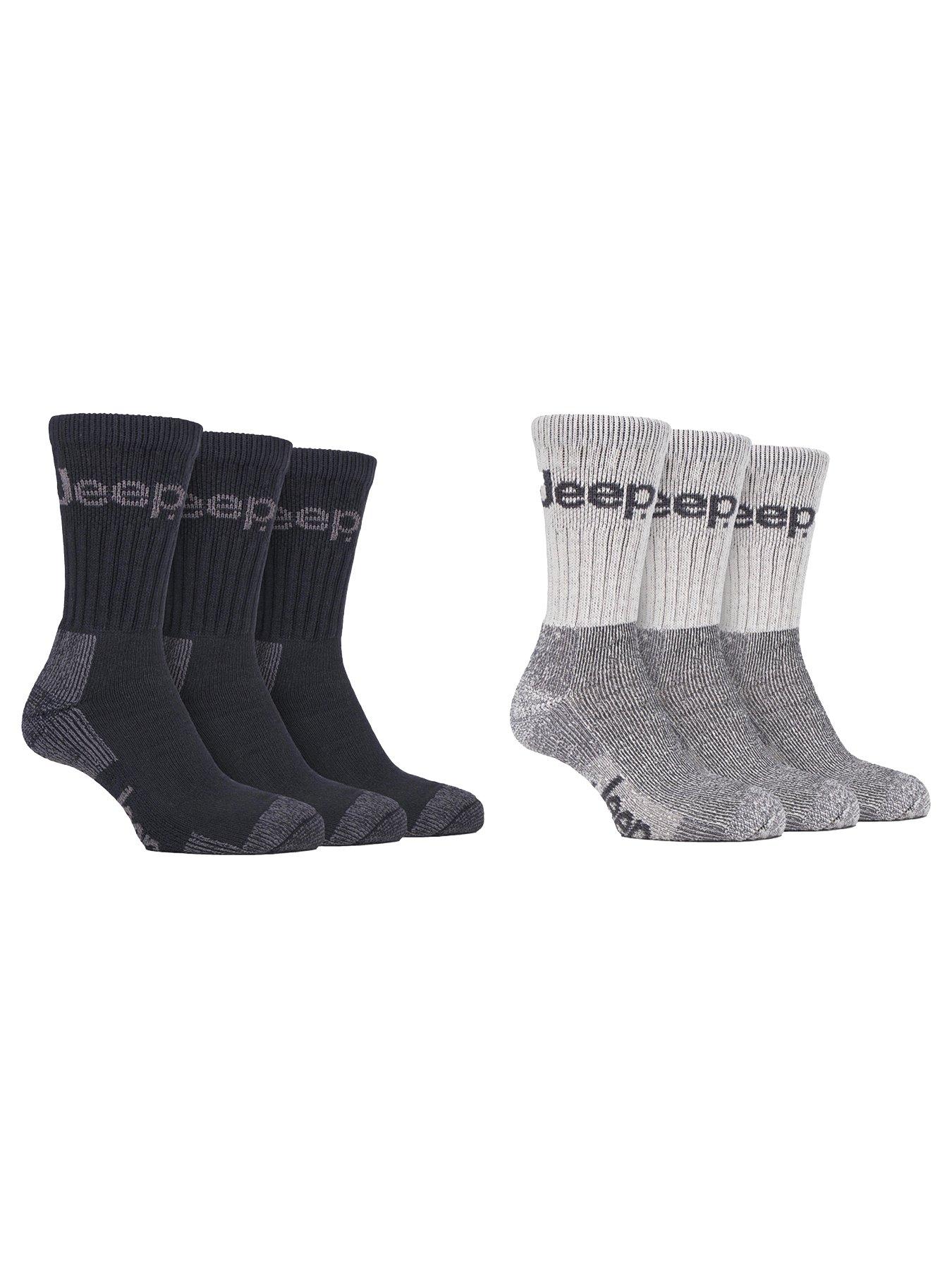 undefined Jeep Luxury Terrain Boot Crew Socks 6 Pack - Black/Multi