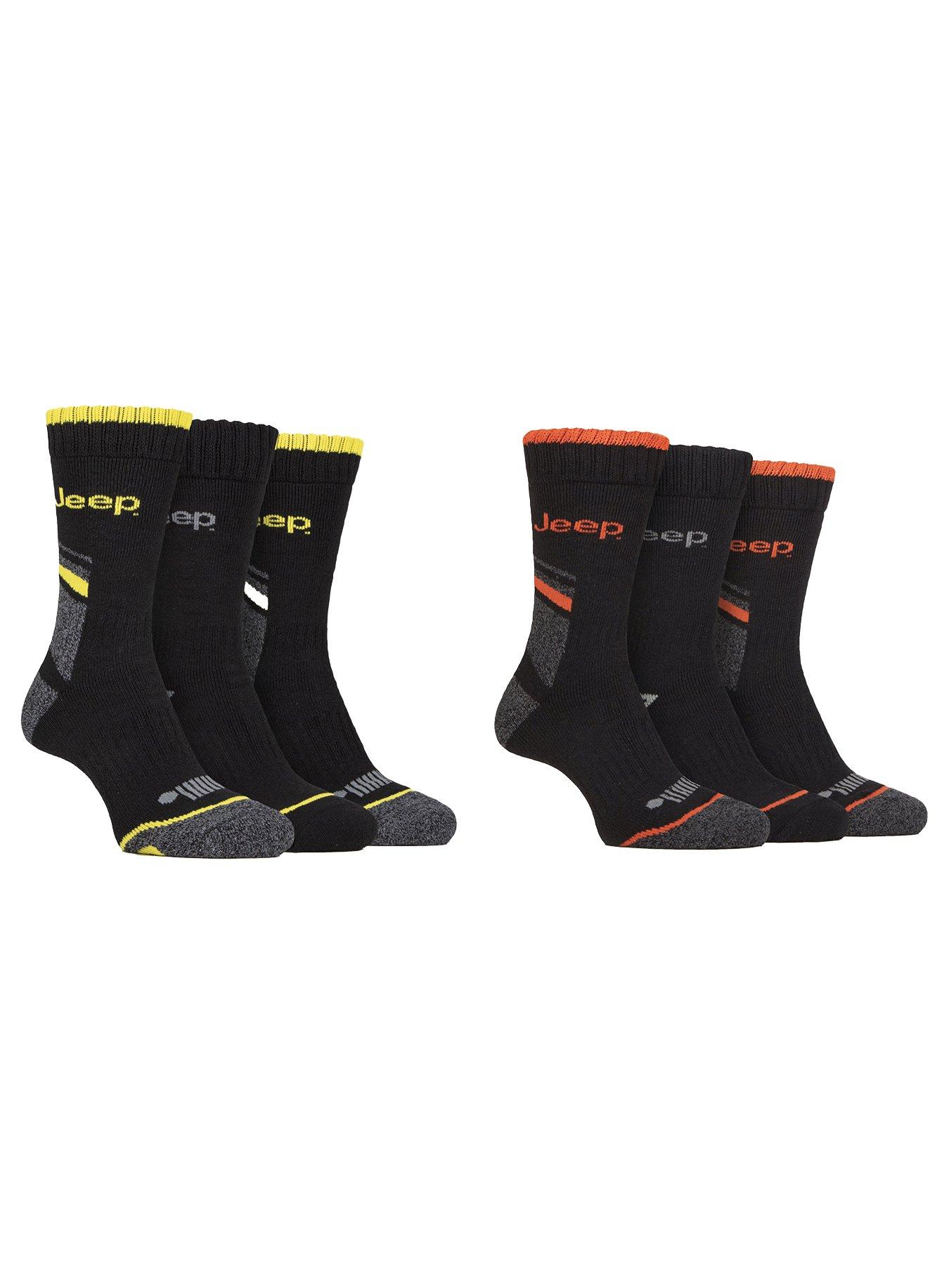 undefined Jeep Poly Workwear Boot Crew Socks 6 Pack - Black