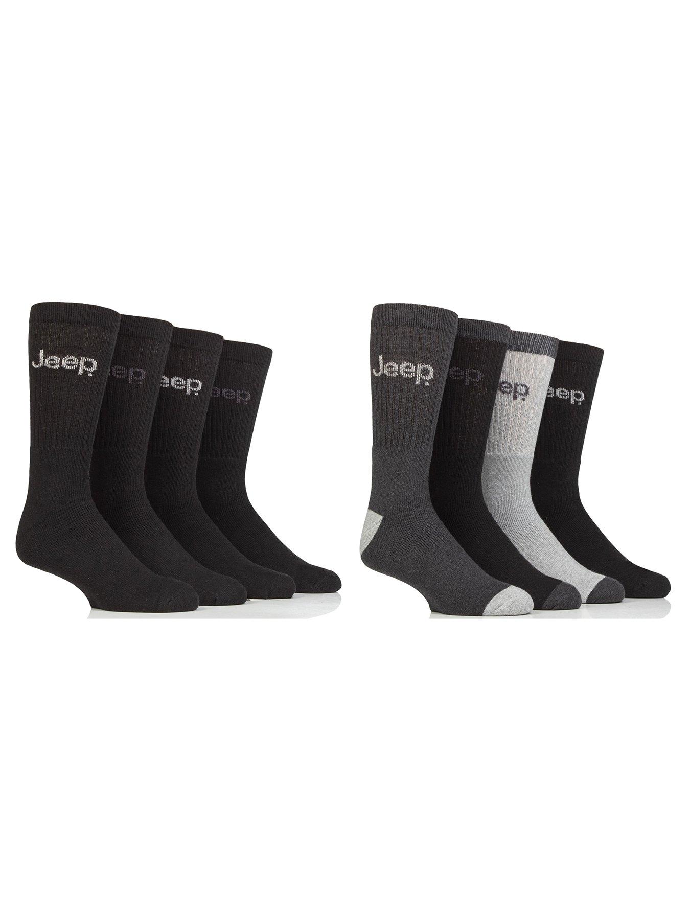 undefined Jeep Plain Cotton Boot Crew Socks 8 Pack