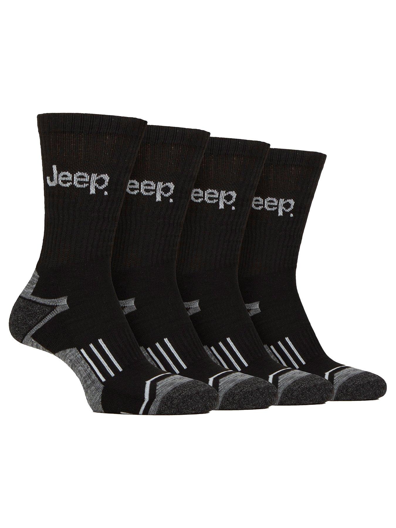 undefined Jeep Tech Performance Crew Sports Socks 4 Pack - Black