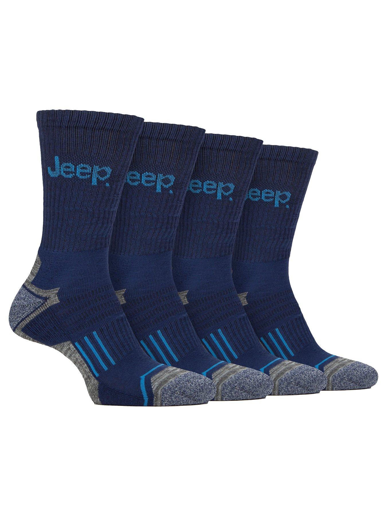 undefined Jeep Tech Performance Crew Sports Socks 4 Pack - Navy