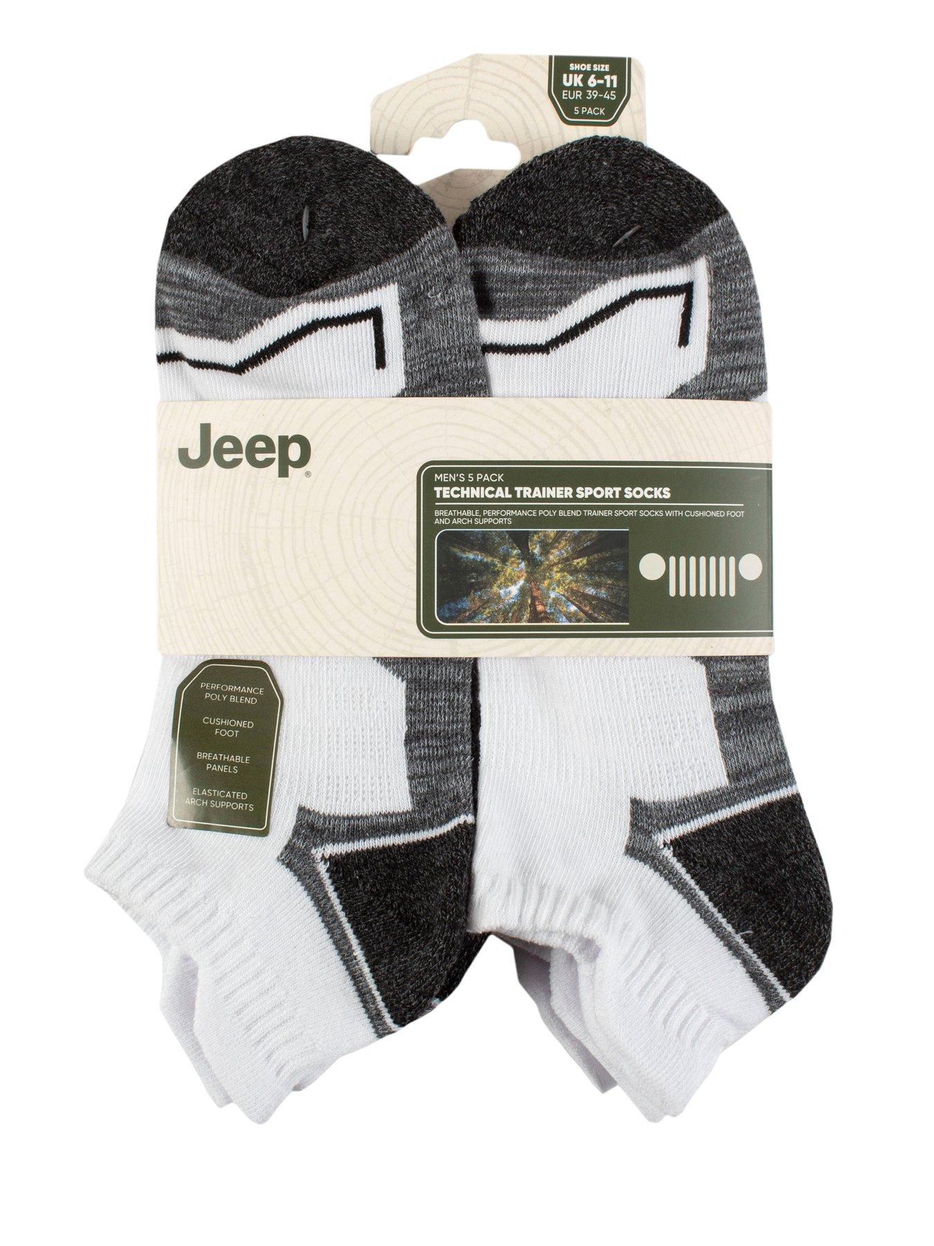 Image 2 of 2 of Sockshop Jeep Tech Performance Trainer Liner Socks 5 Pack - White