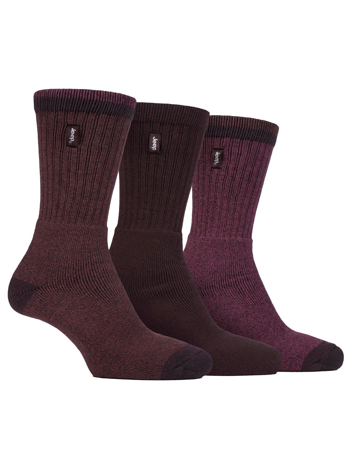 Image 1 of 2 of Jeep Terrain Leisure Crew Socks 3 Pack - Brown