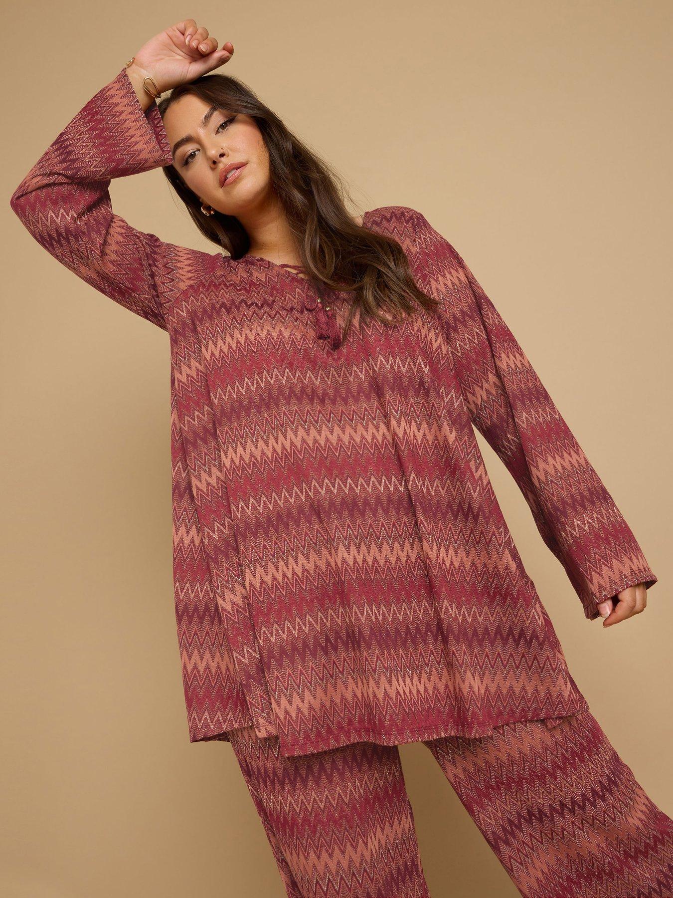 undefined Curve Tie Neck Throw On Tunic