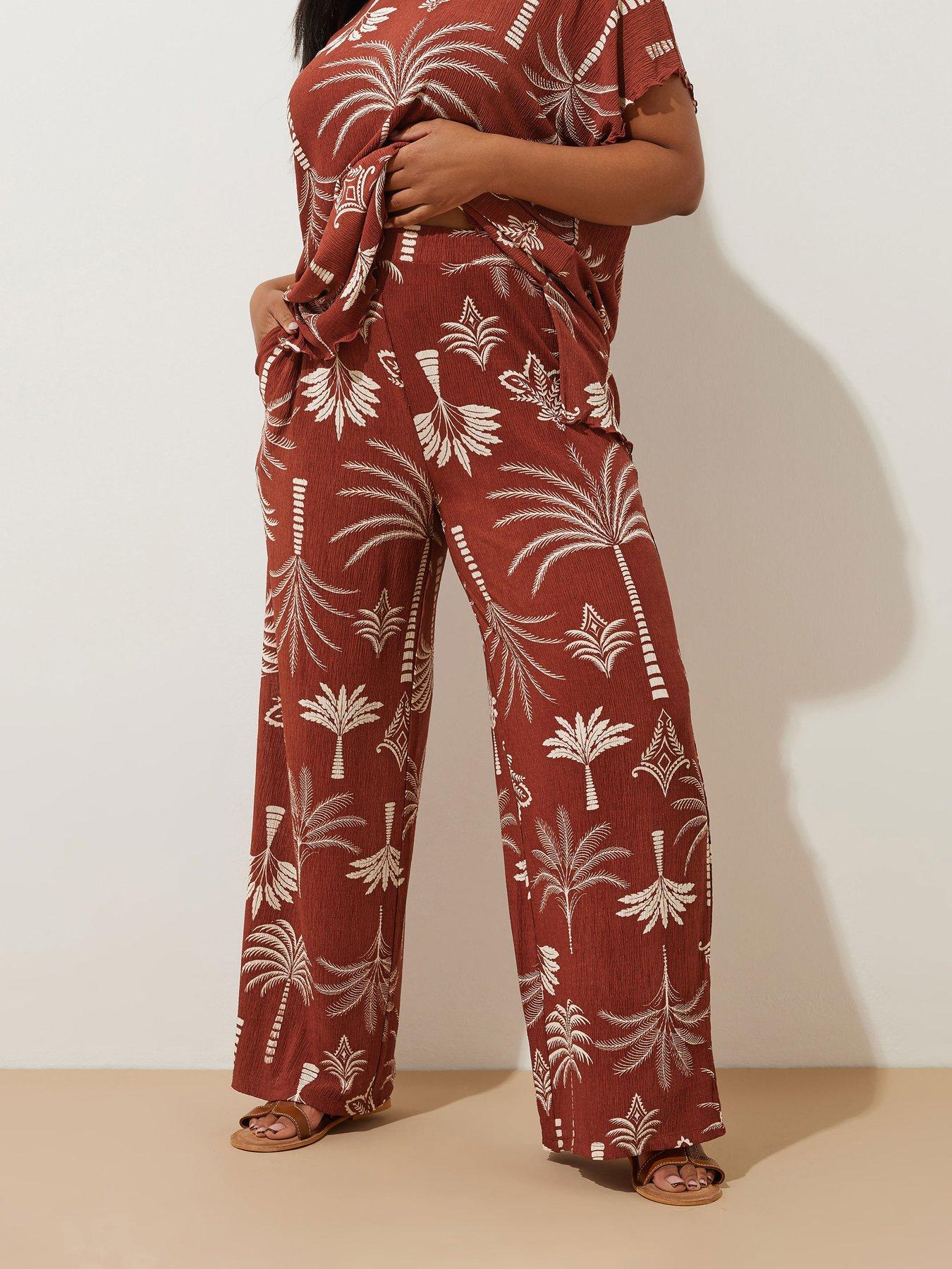undefined Curve  Plisse Wide Leg Trouser