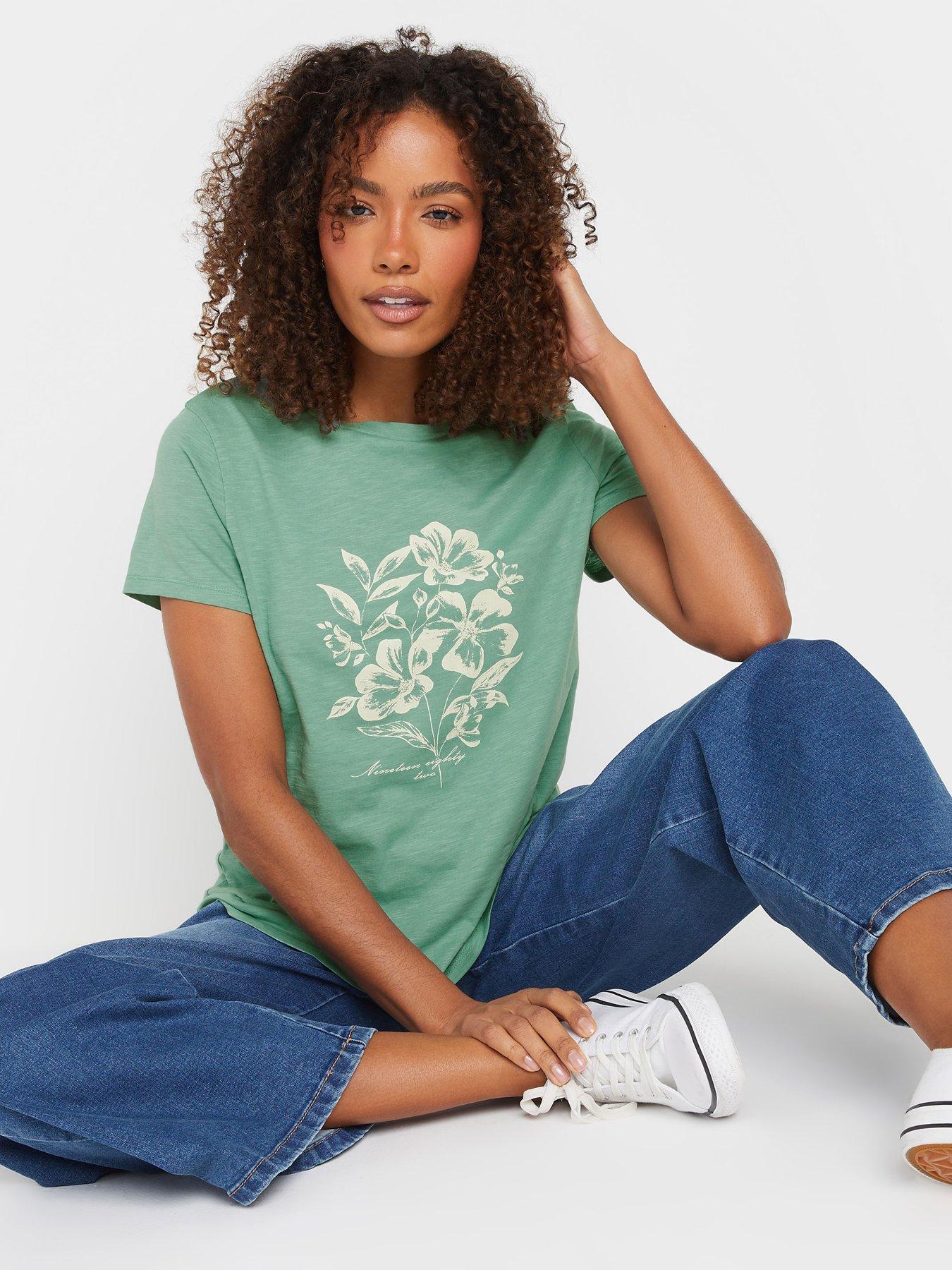 undefined Graphic Crew Neck T-Shirt - Green