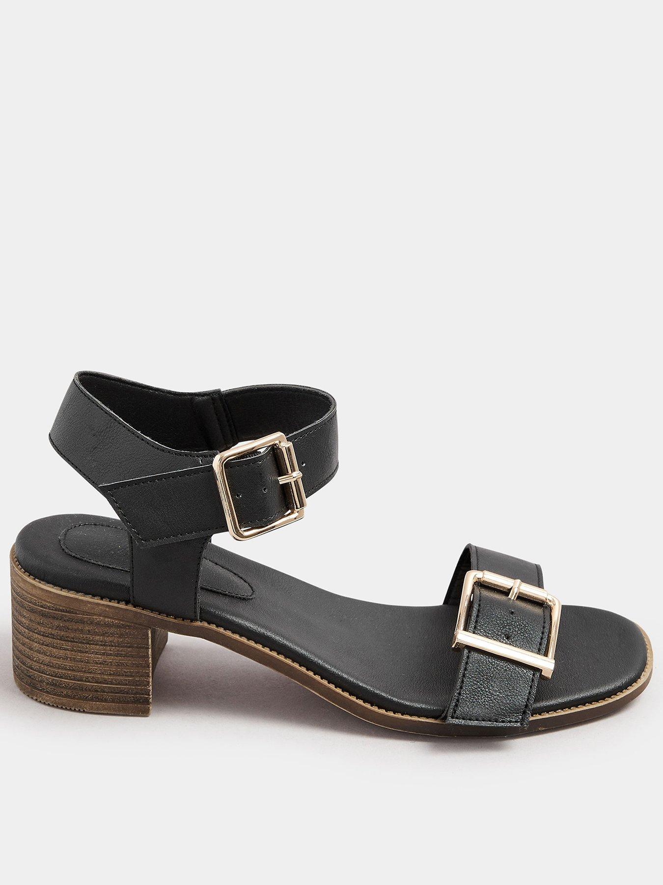 Image of Yours Extra Wide Fit Mid Block Buckle Sandal
