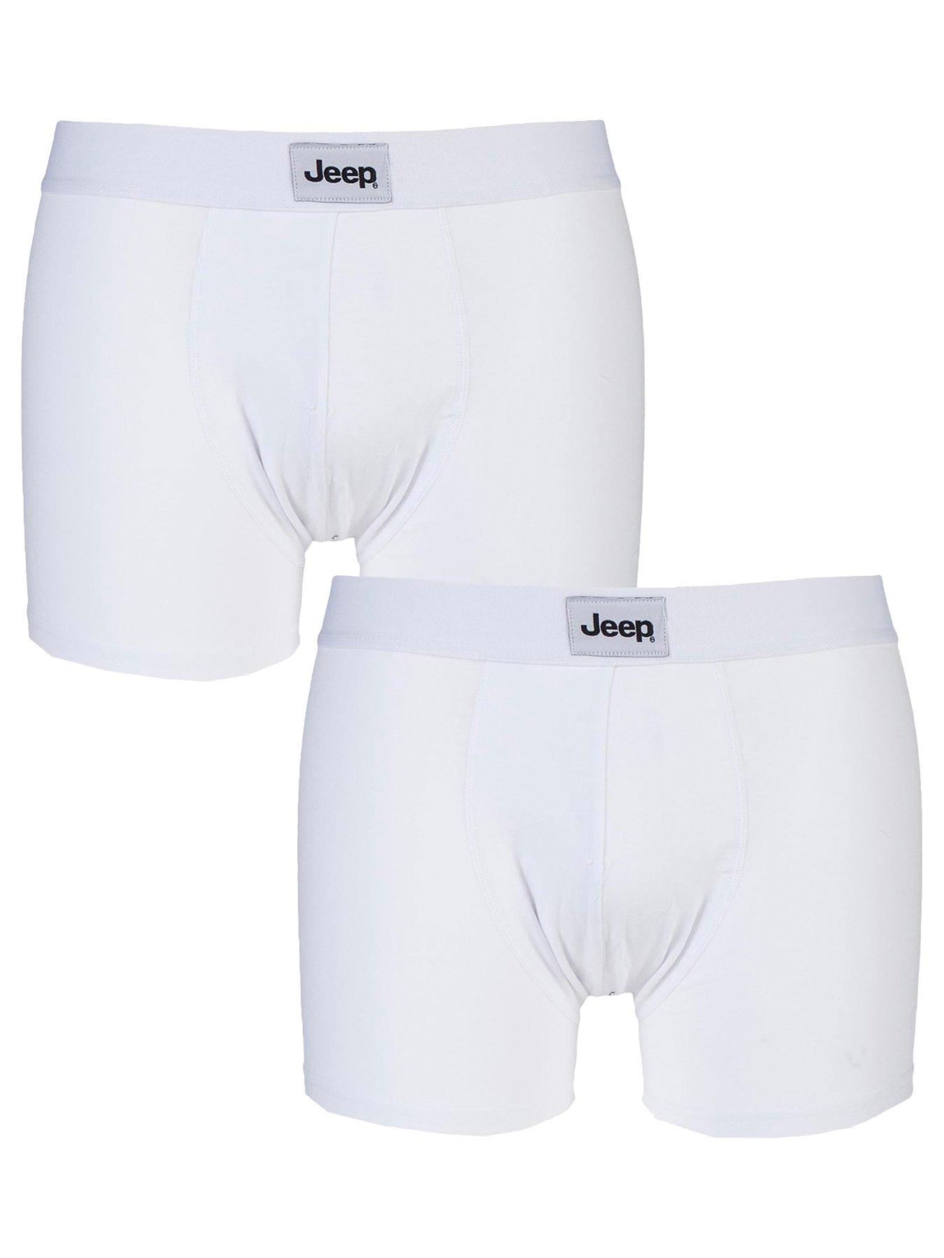 undefined Jeep Plain Hipster Trunks 2 Pack - White