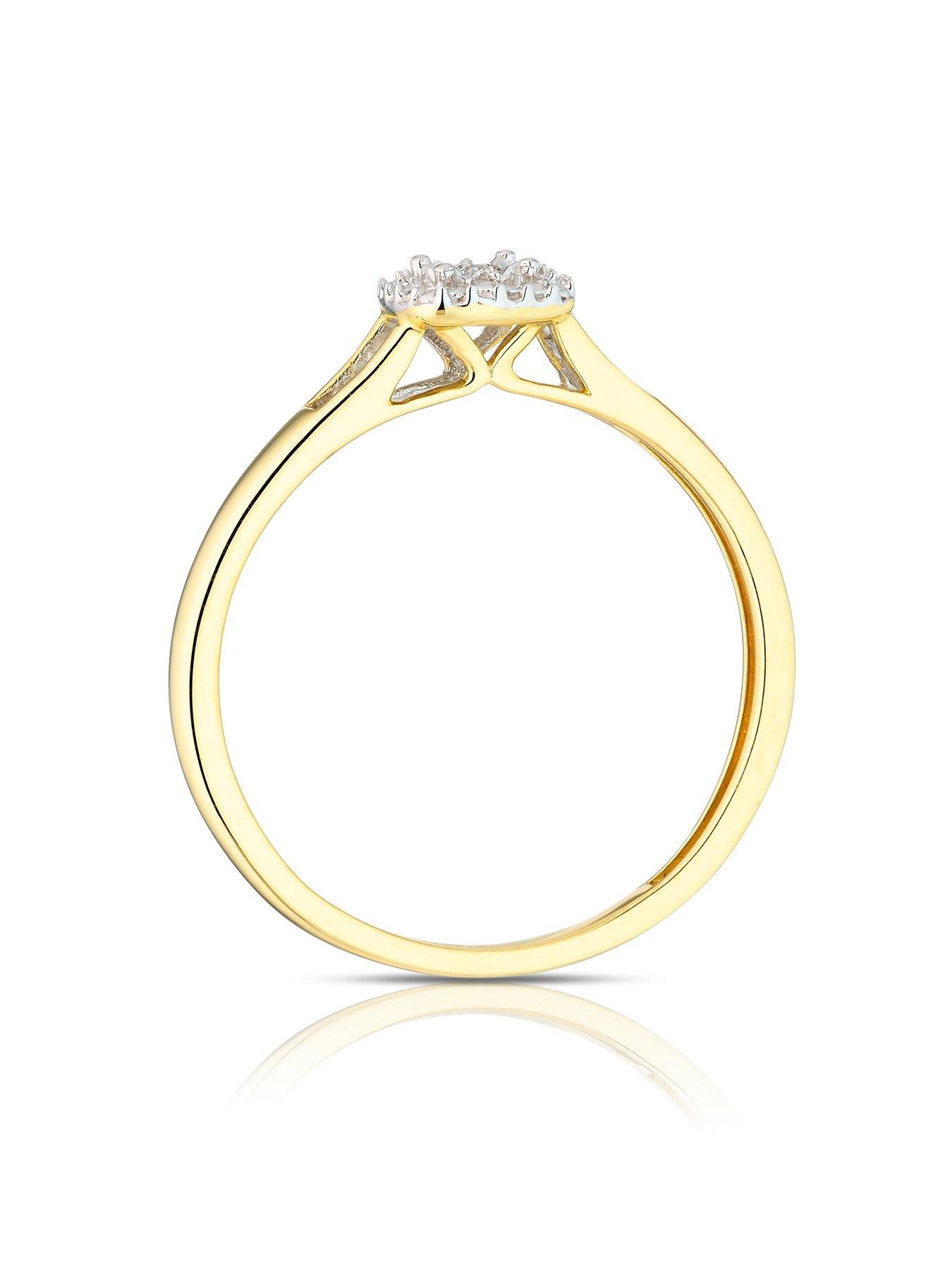 Image 2 of 4 of H. Samuel 9ct Yellow Gold Engagement Ring. 0.04ct Total Diamond Cushion Ring