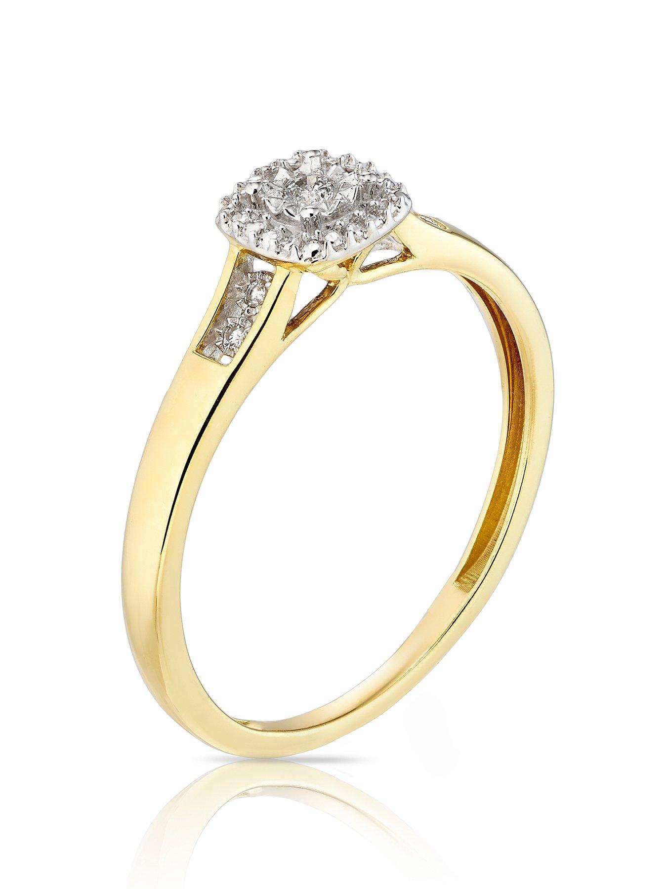 Image 2 of 4 of H. Samuel 9ct Yellow Gold Engagement Ring. 0.04ct Total Diamond Cushion Ring