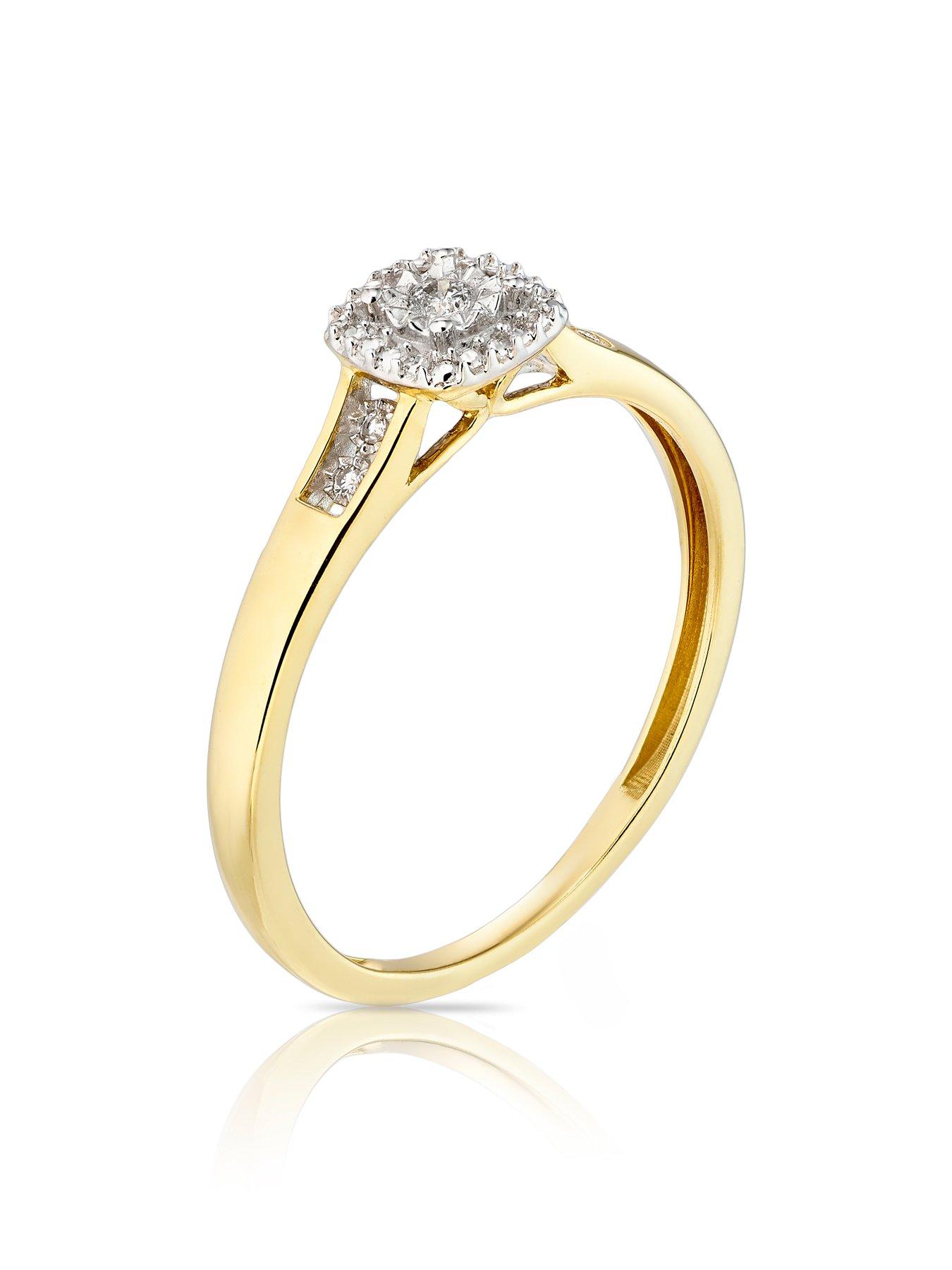 Image 3 of 4 of H. Samuel 9ct Yellow Gold Engagement Ring. 0.04ct Total Diamond Cushion Ring