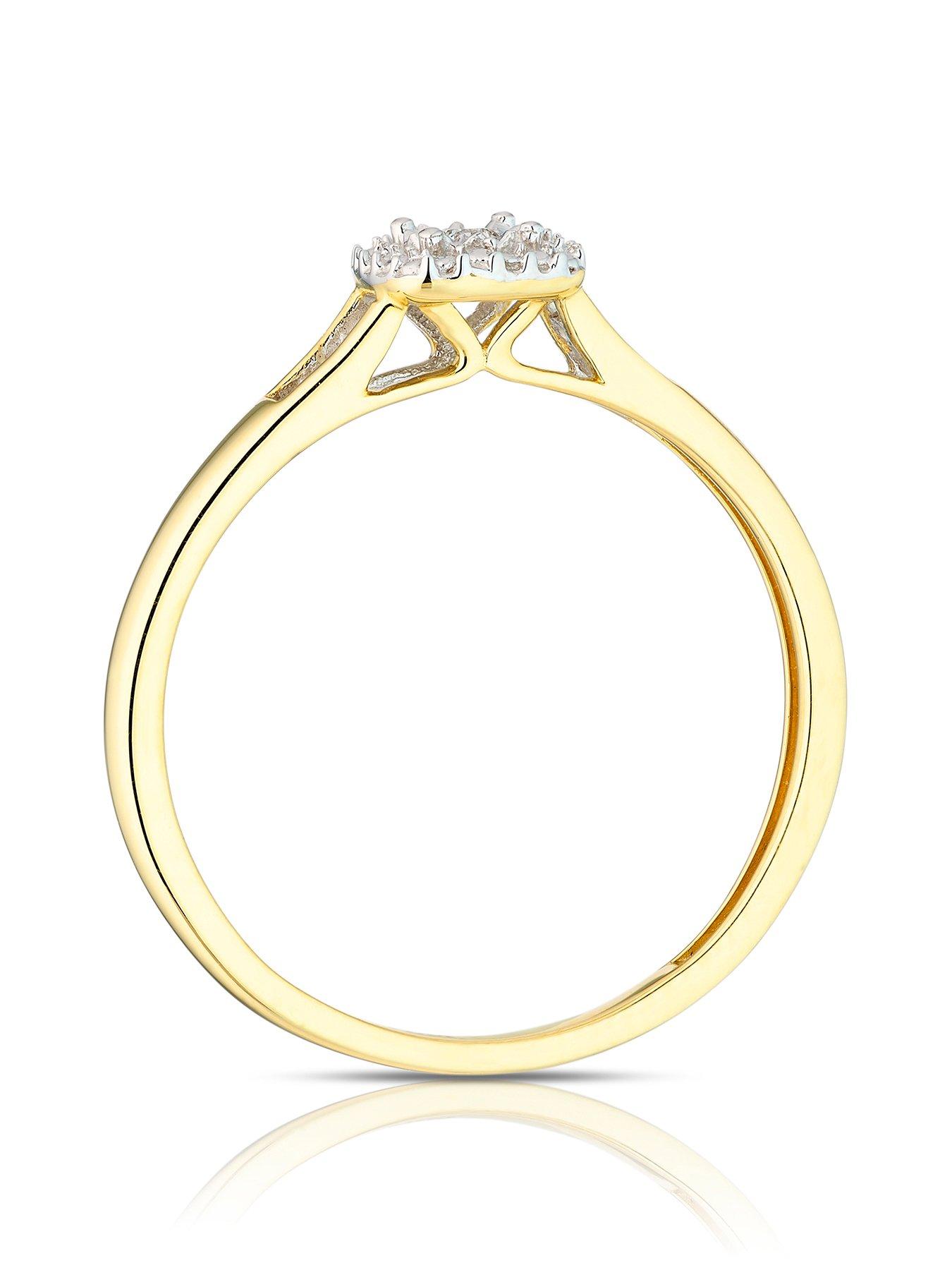Image 3 of 4 of H. Samuel 9ct Yellow Gold Engagement Ring. 0.04ct Total Diamond Cushion Ring