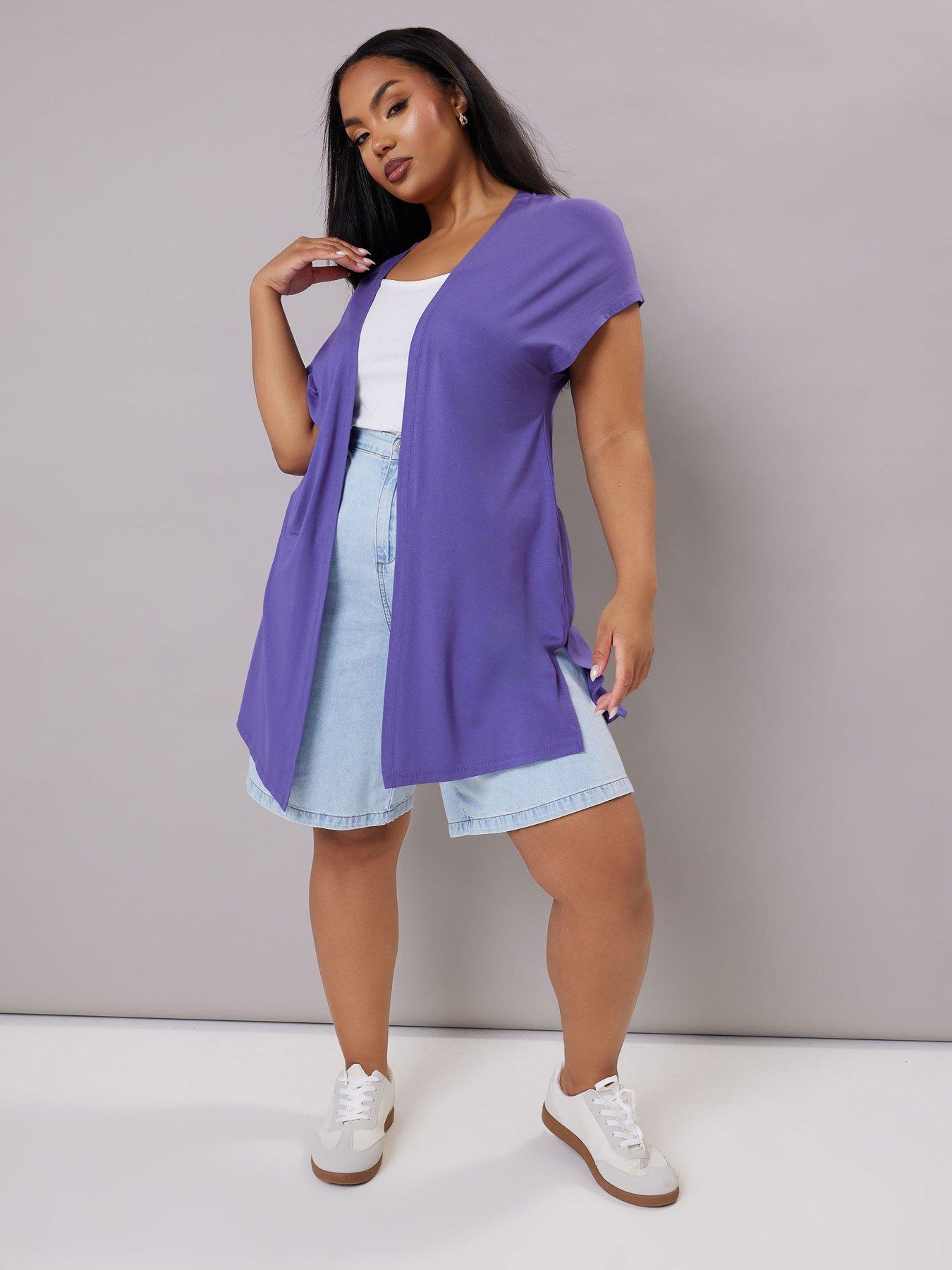 Image 3 of 4 of Yours Curve Grown On Cover Up - Purple