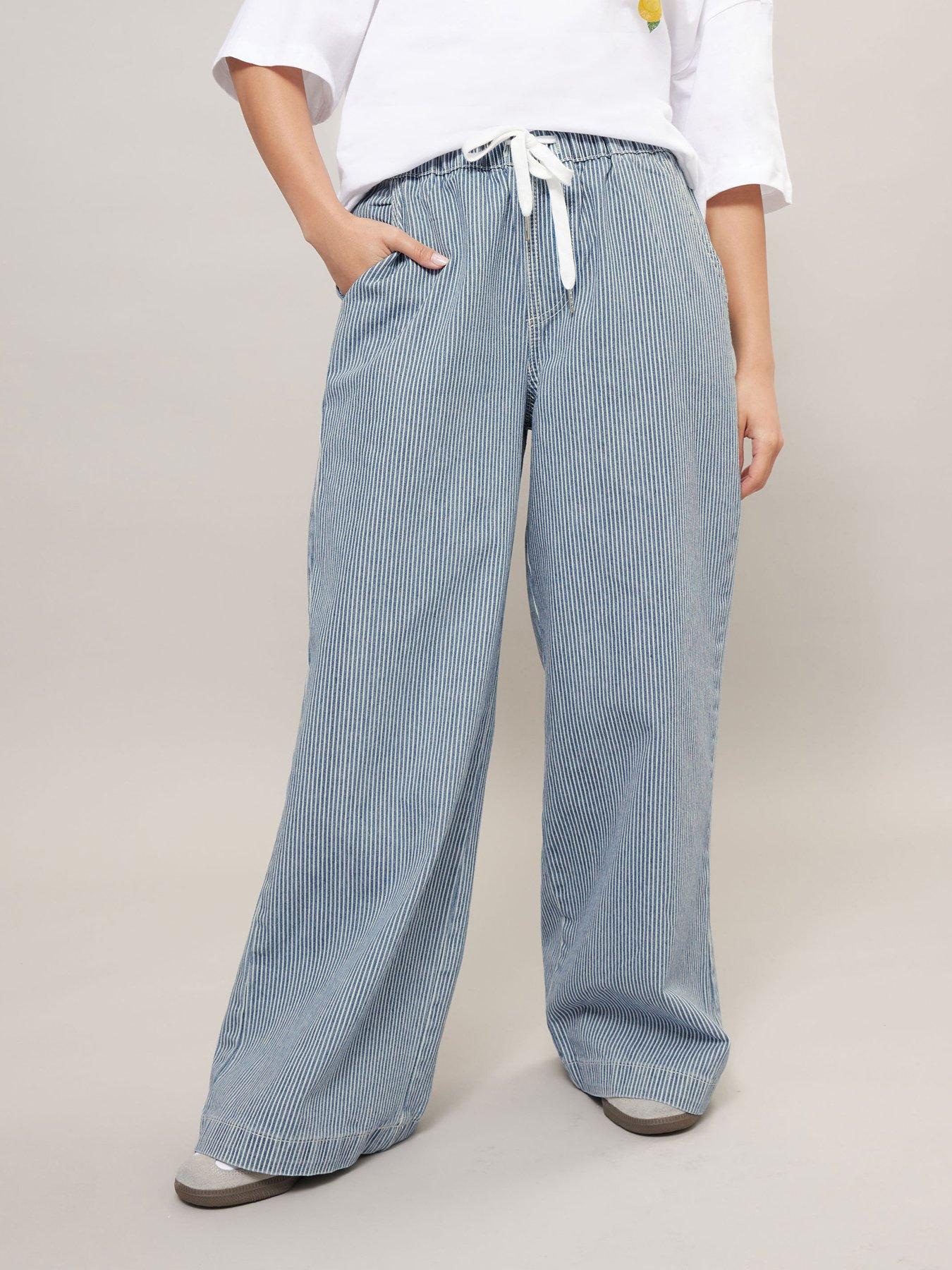 undefined Stripe Wide Leg Jean