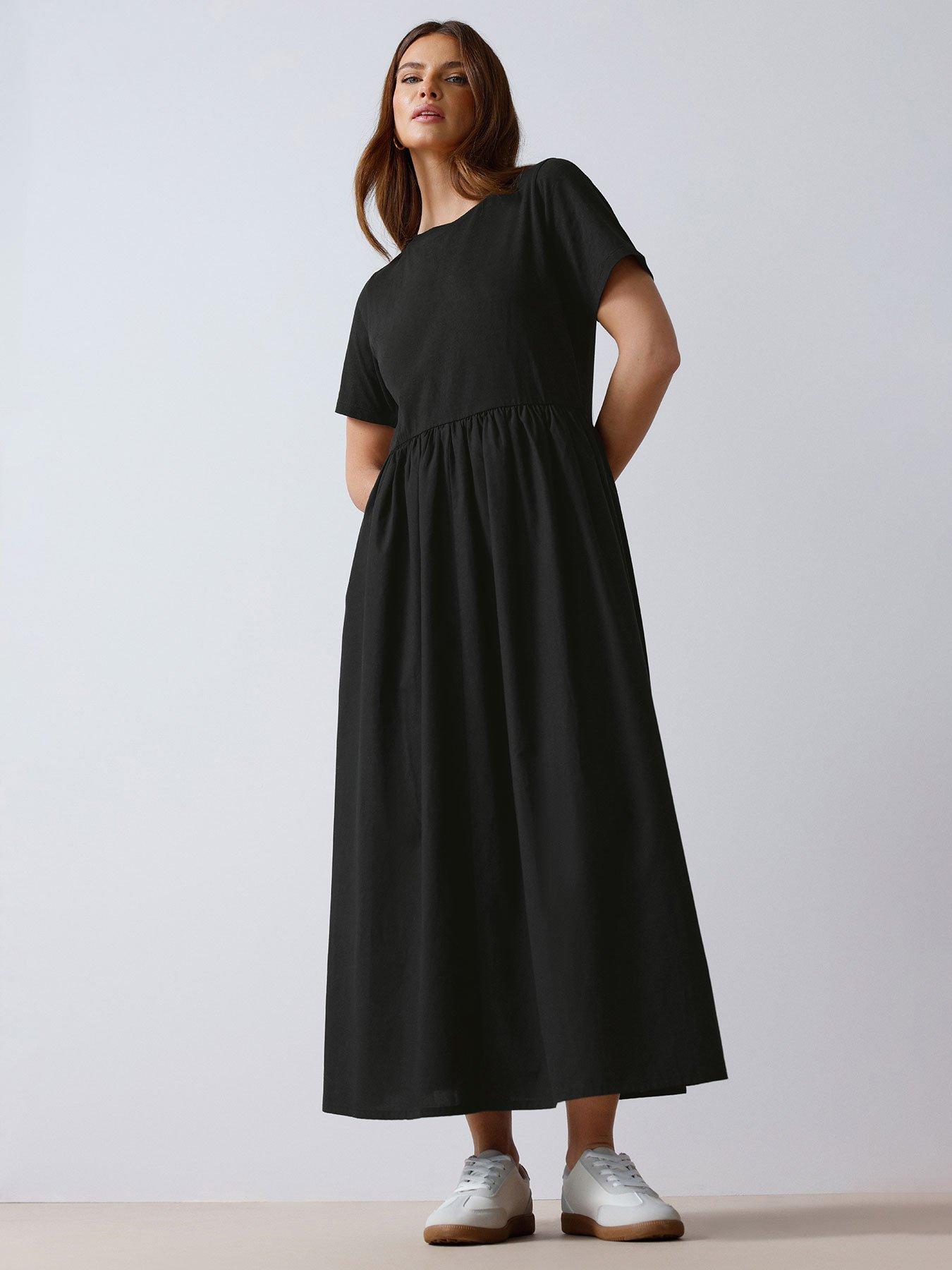 undefined Short Sleeve Midi Dress