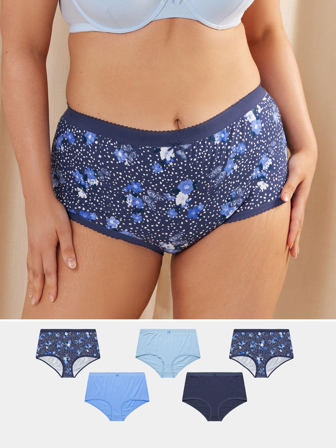 undefined Curve 5 Pack Butterfly Full Brief - Blue