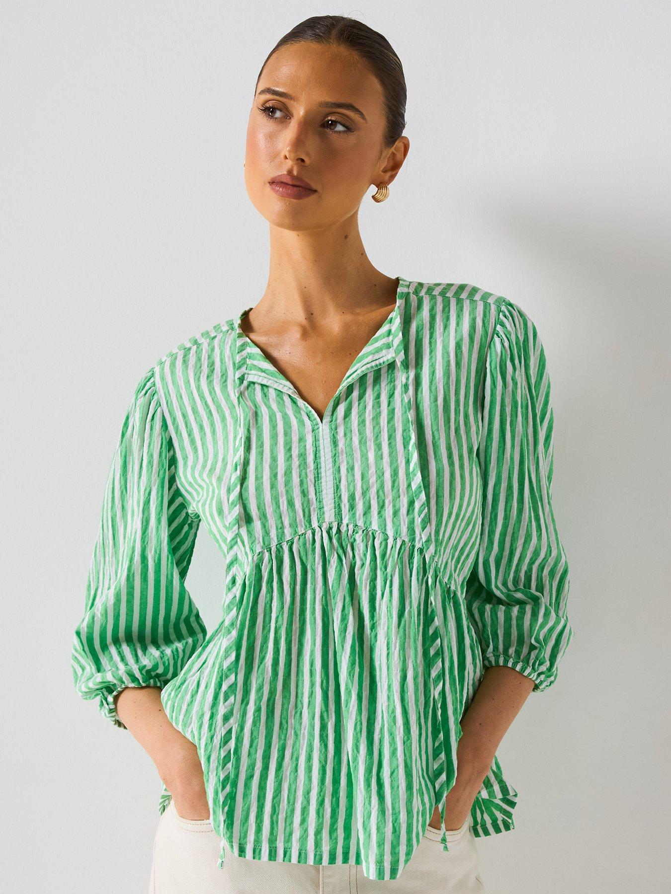 undefined Daison Top - Kelly Green Stripe