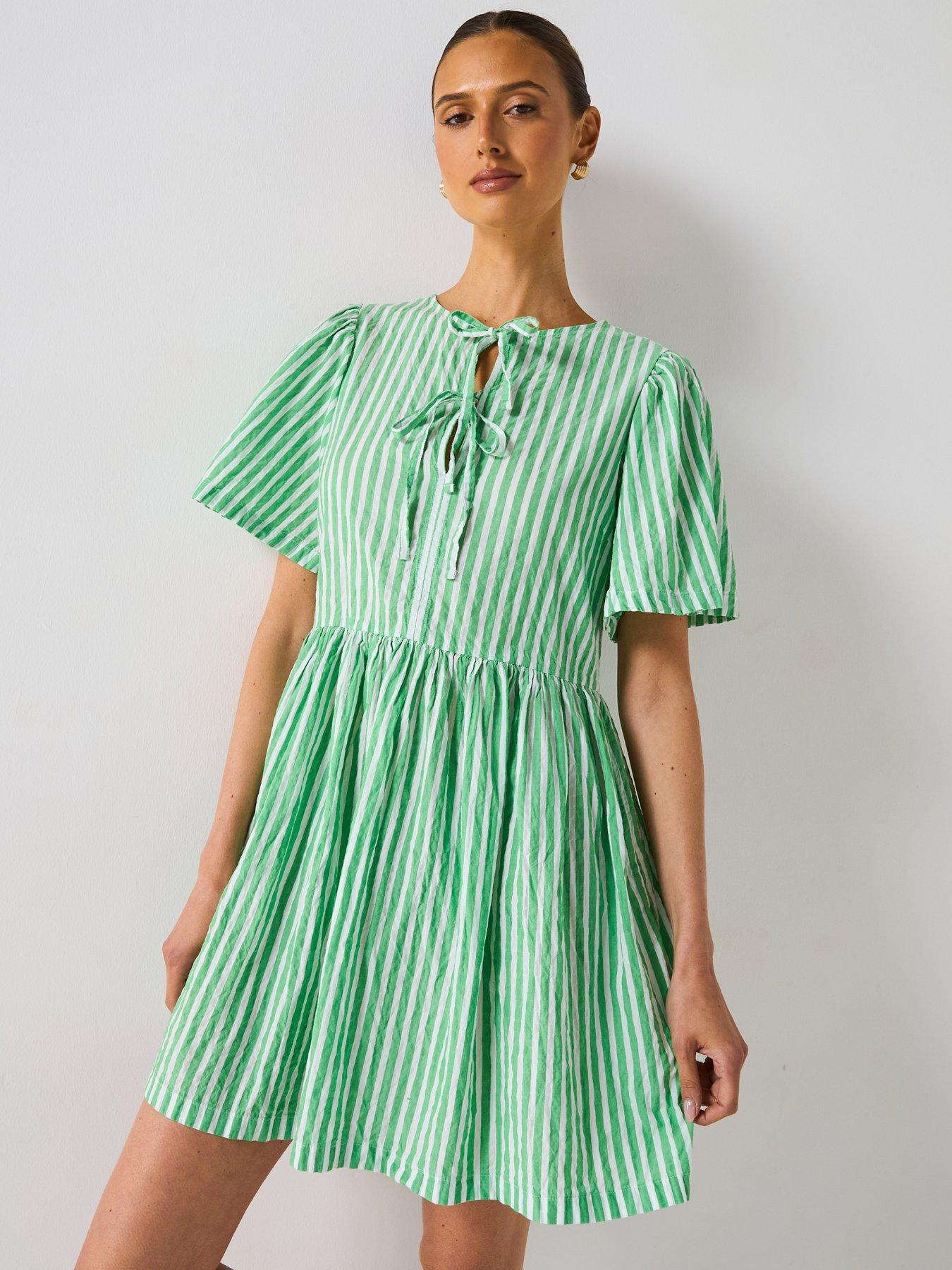 undefined Daison Mini Dress - Kelly Green Stripe