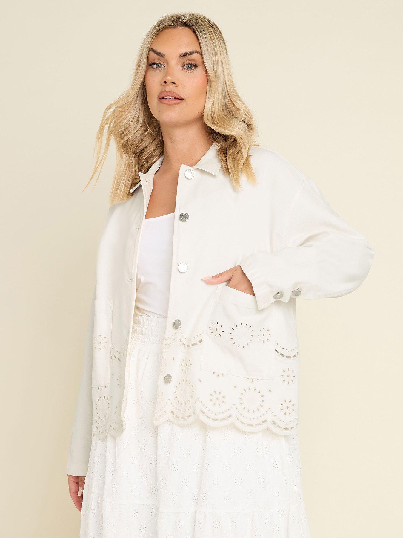 undefined Curve Broidery Twill Shacket