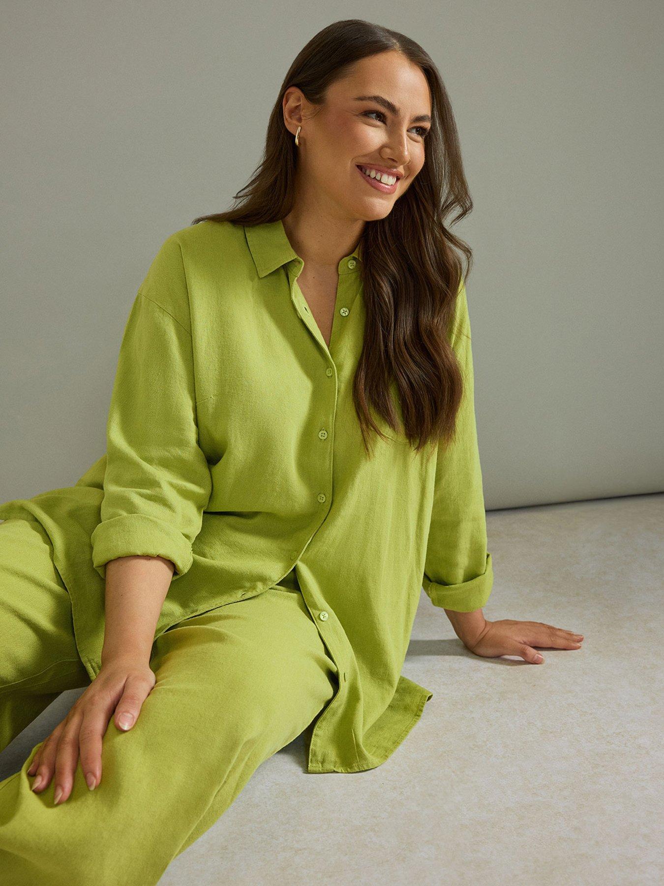 undefined 3/4 Sleeve Linen Shirt